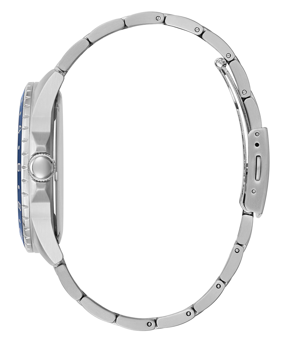 GUESS Mens Silver Tone Day/Date Watch