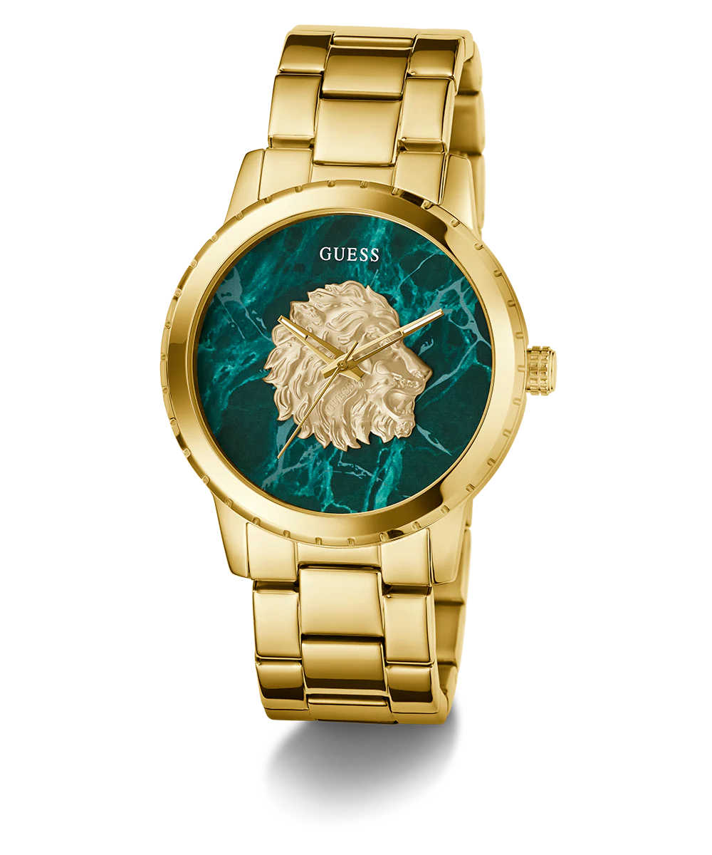 GUESS Mens Gold Tone Analog Watch
