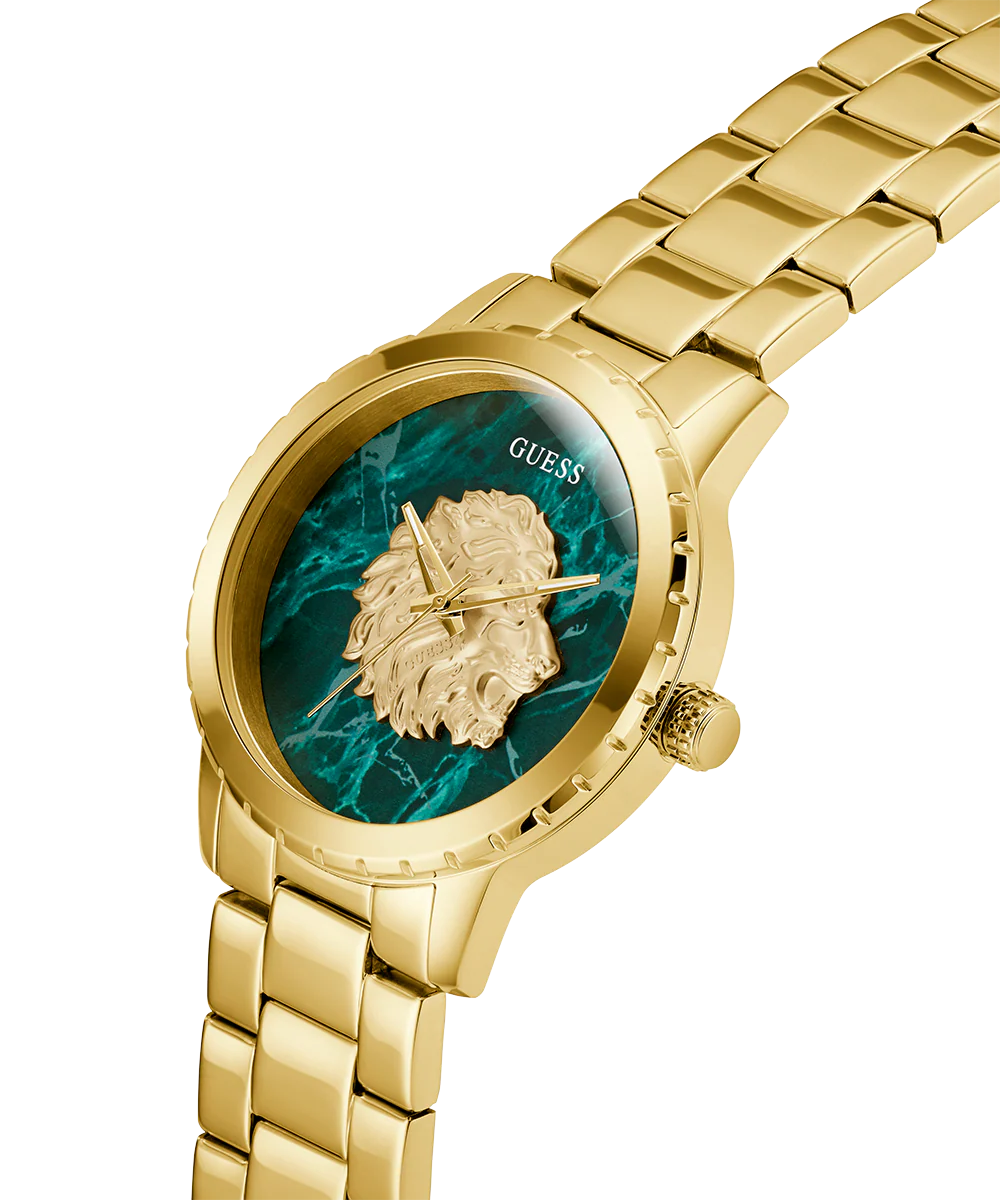 GUESS Mens Gold Tone Analog Watch