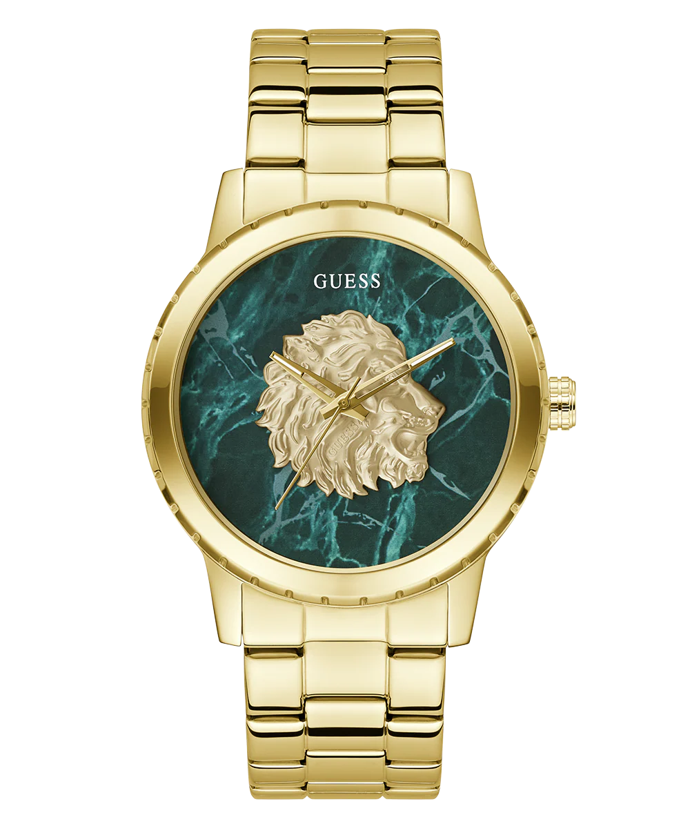 GUESS Mens Gold Tone Analog Watch