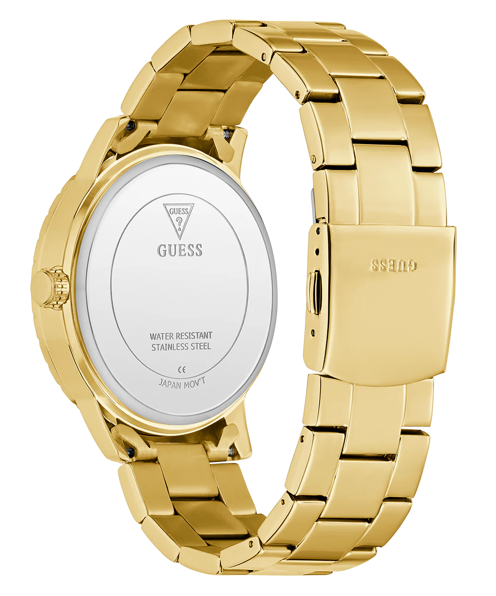 GUESS Mens Gold Tone Analog Watch