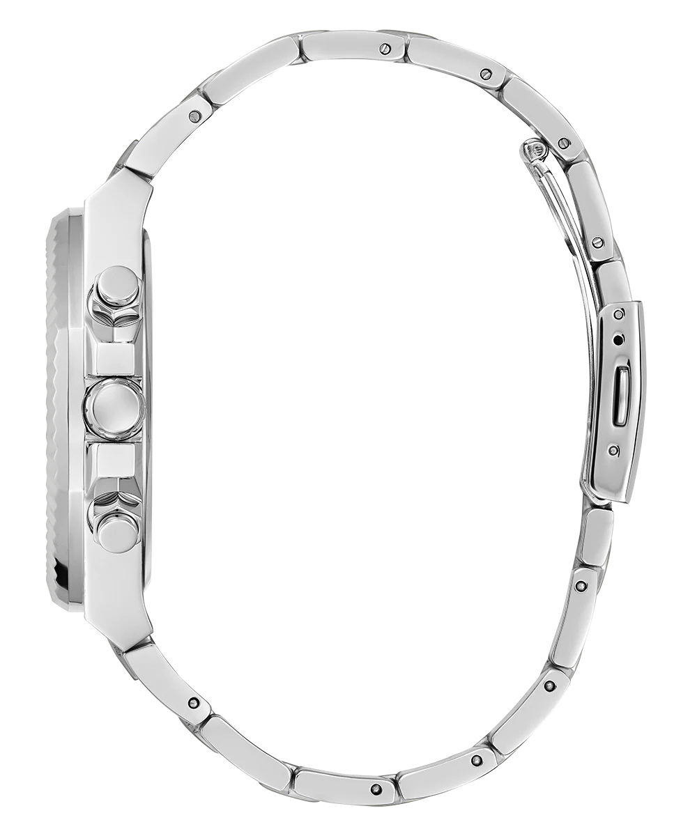 GUESS Equity Mens Silver Tone Multi-function Watch