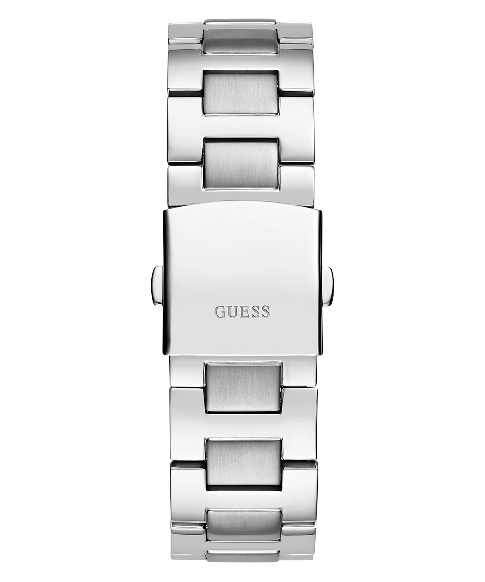 GUESS Equity Mens Silver Tone Multi-function Watch