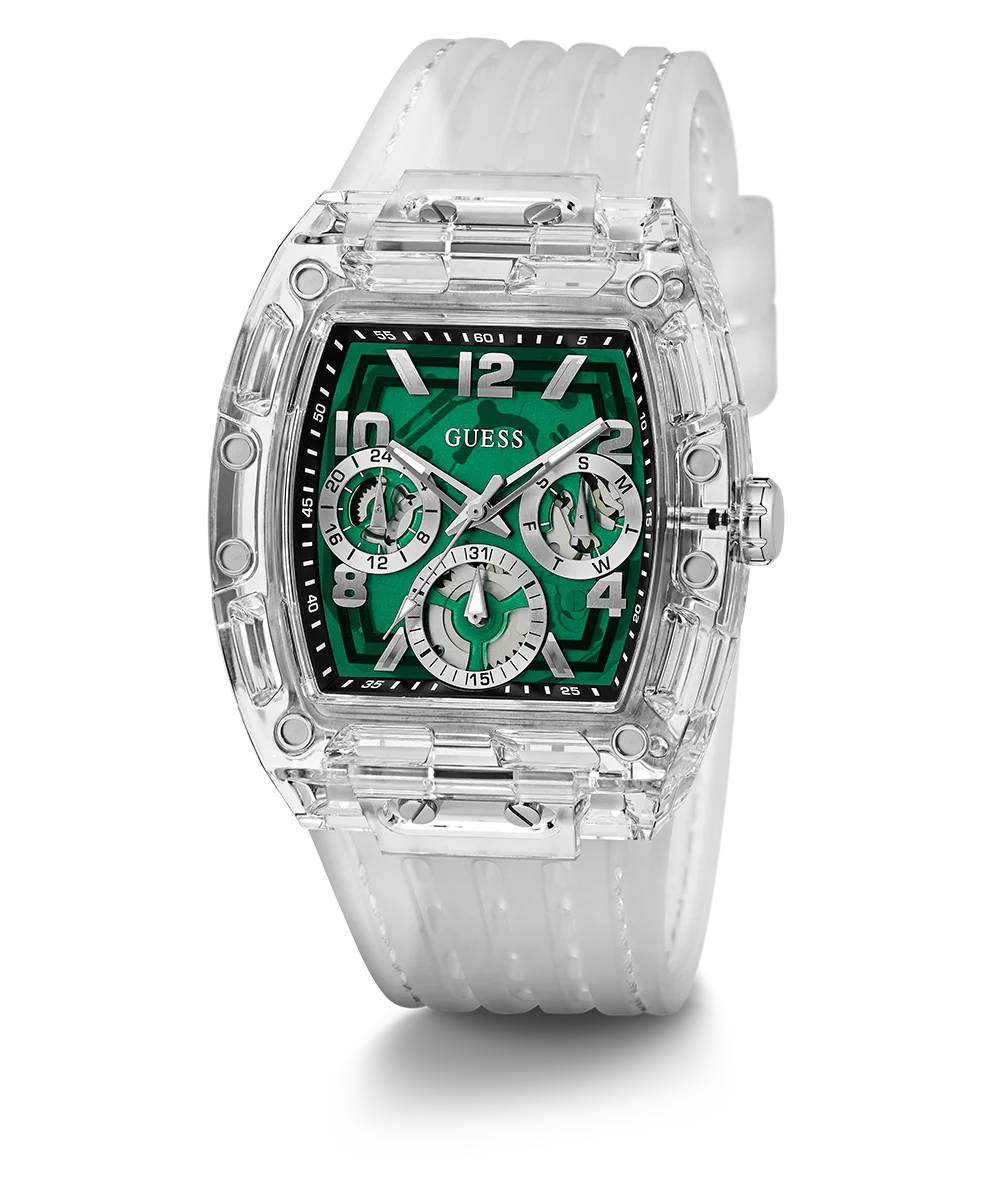 GUESS Mens Clear Multi-function Watch