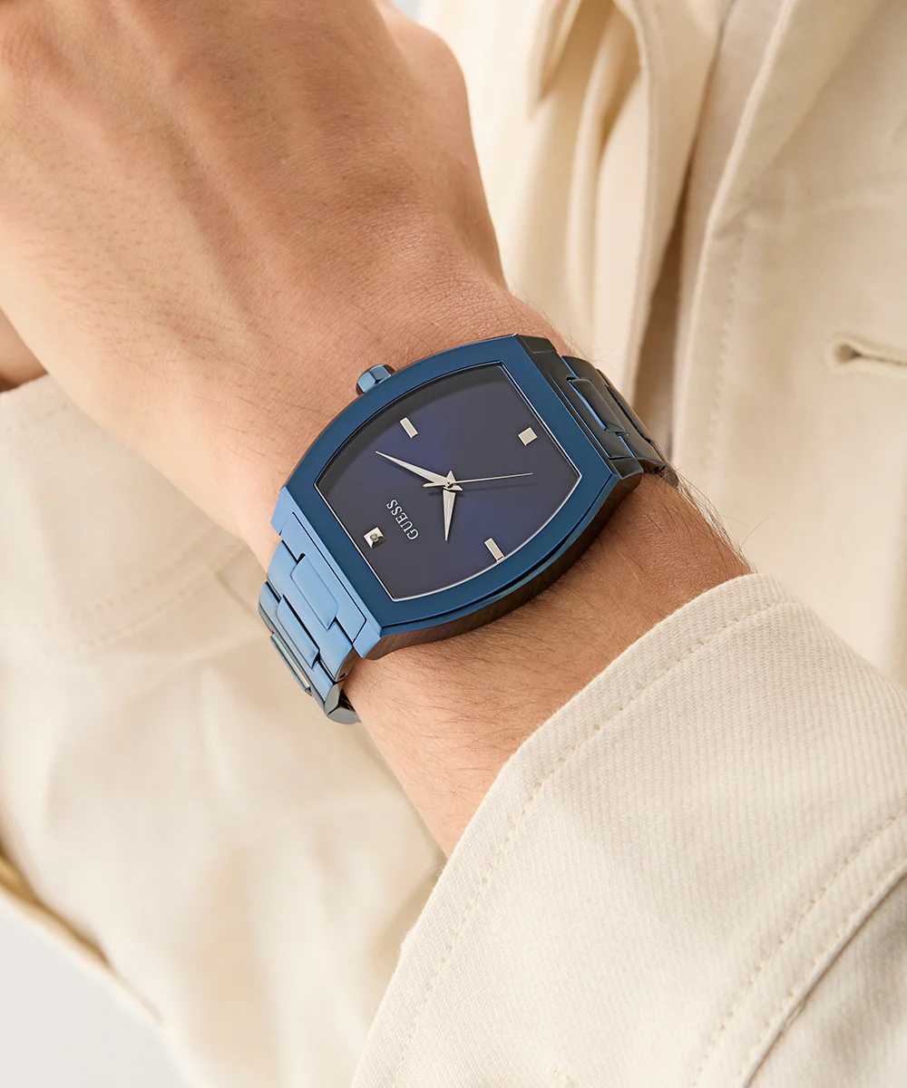 GUESS Mens Blue Analog Watch