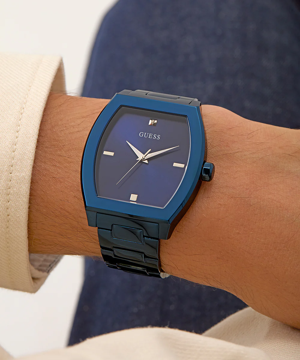 GUESS Mens Blue Analog Watch
