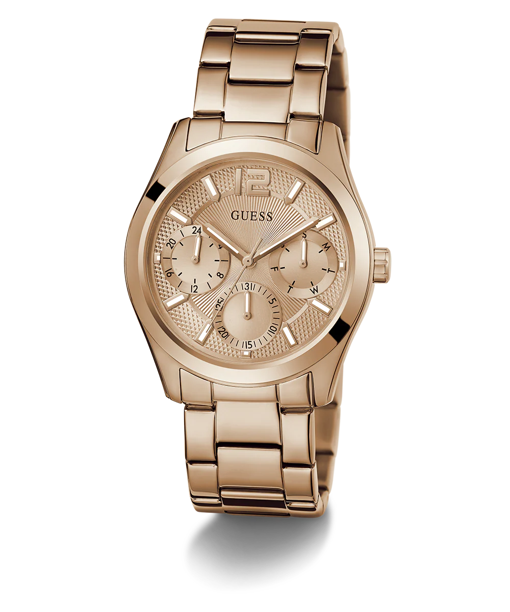 GUESS Ladies Rose Gold Tone Multi-function Watch
