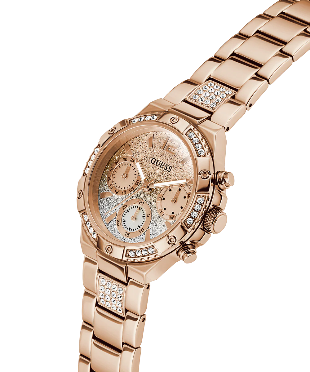 GUESS Ladies Rose Gold Tone Multi-function Watch