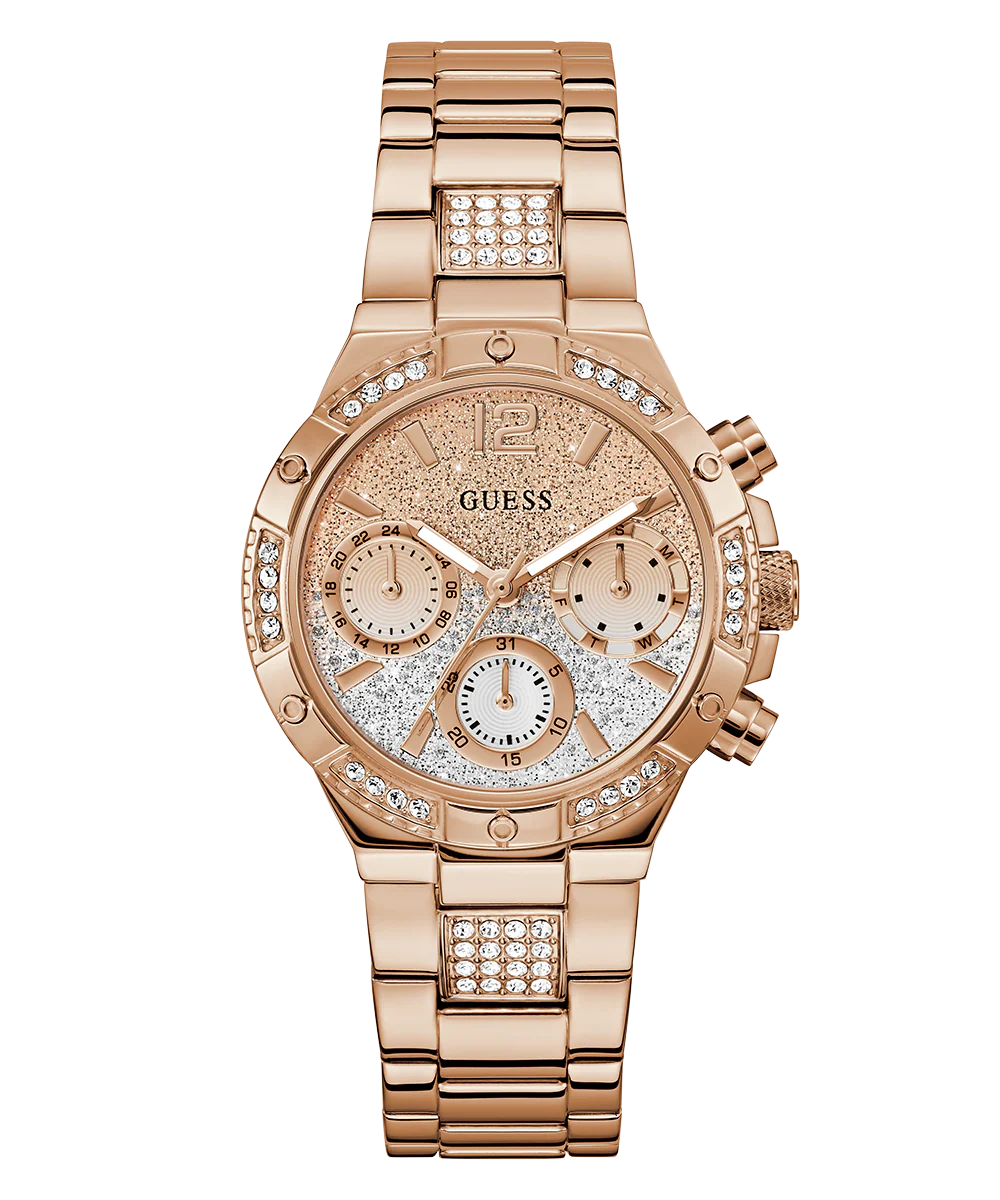 GUESS Ladies Rose Gold Tone Multi-function Watch