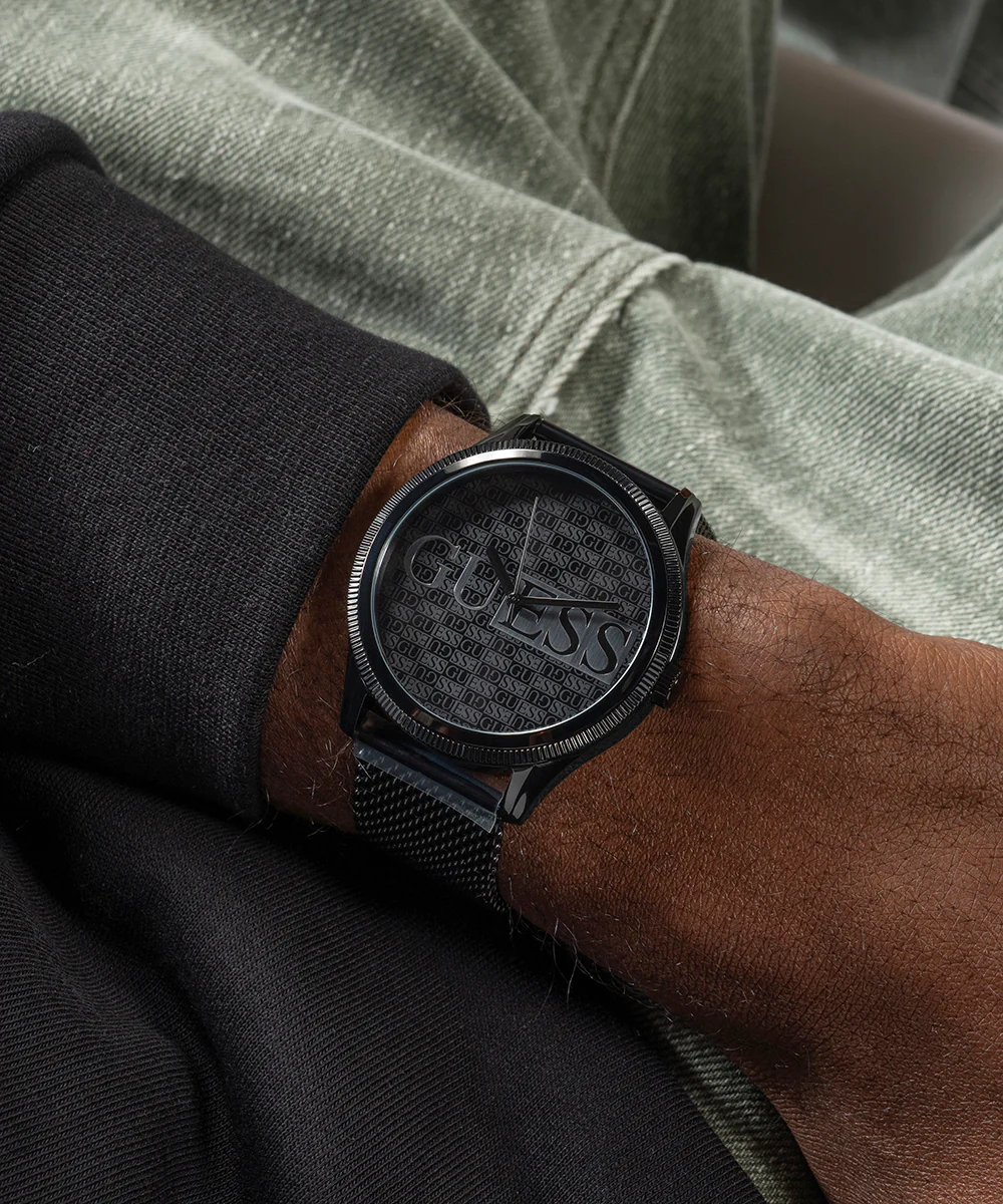 GUESS Mens Black Analog Watch