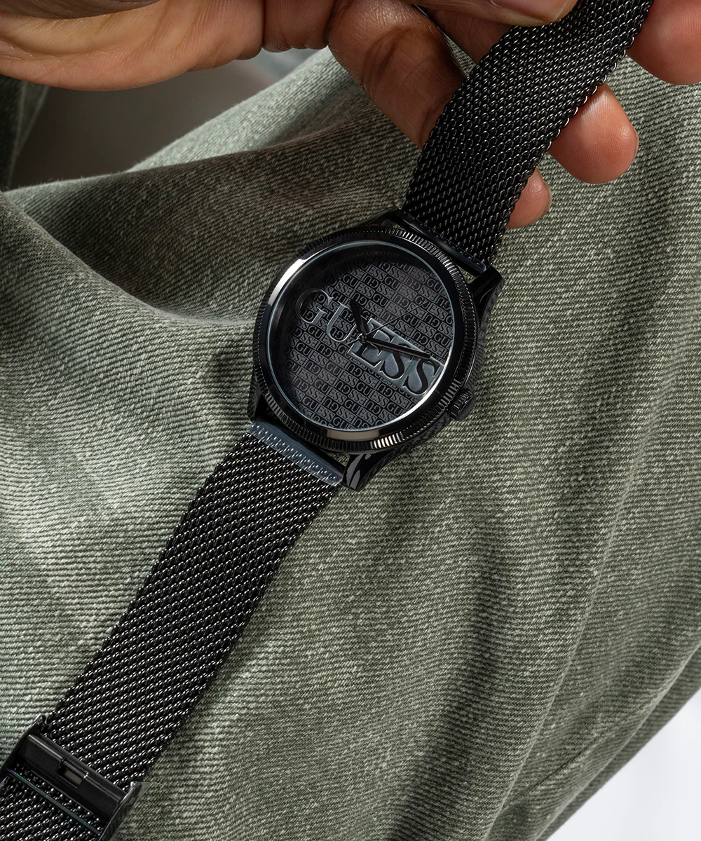 GUESS Mens Black Analog Watch