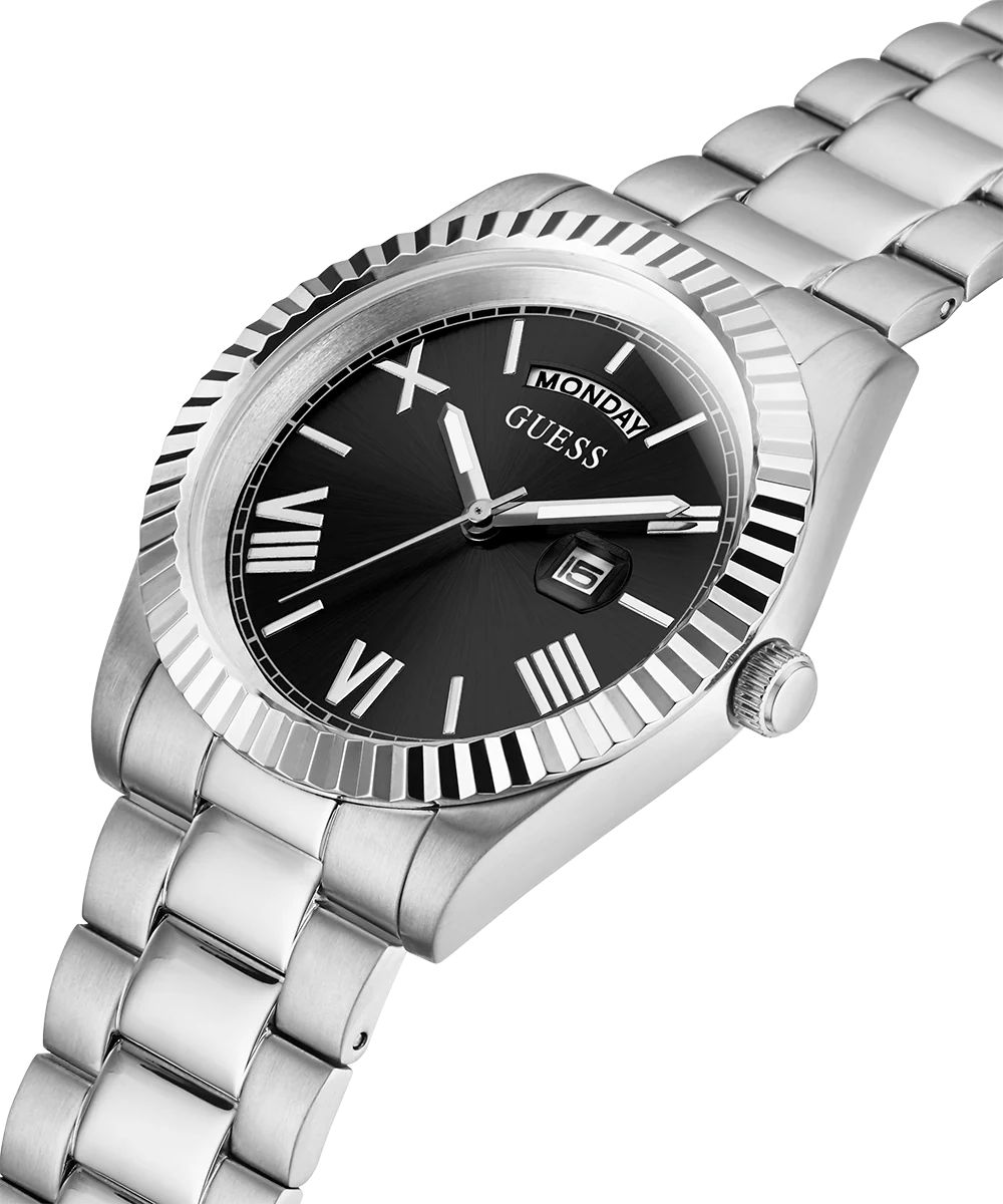 690-guess-mens-silver-tone-day-date-watch-2.webp GUESS Mens Silver Tone Day/Date Watch