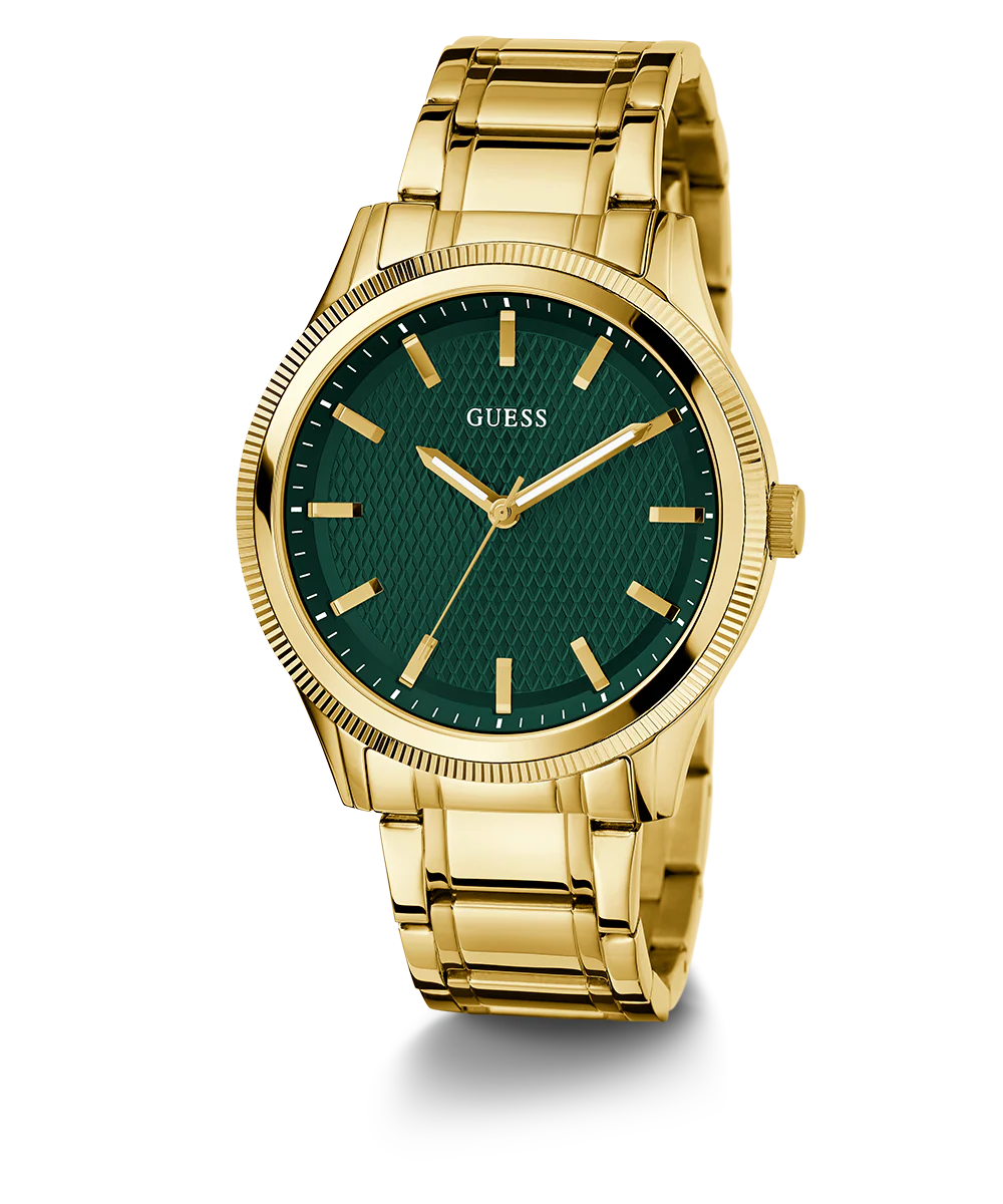 GUESS Mens Gold Tone Analog Watch