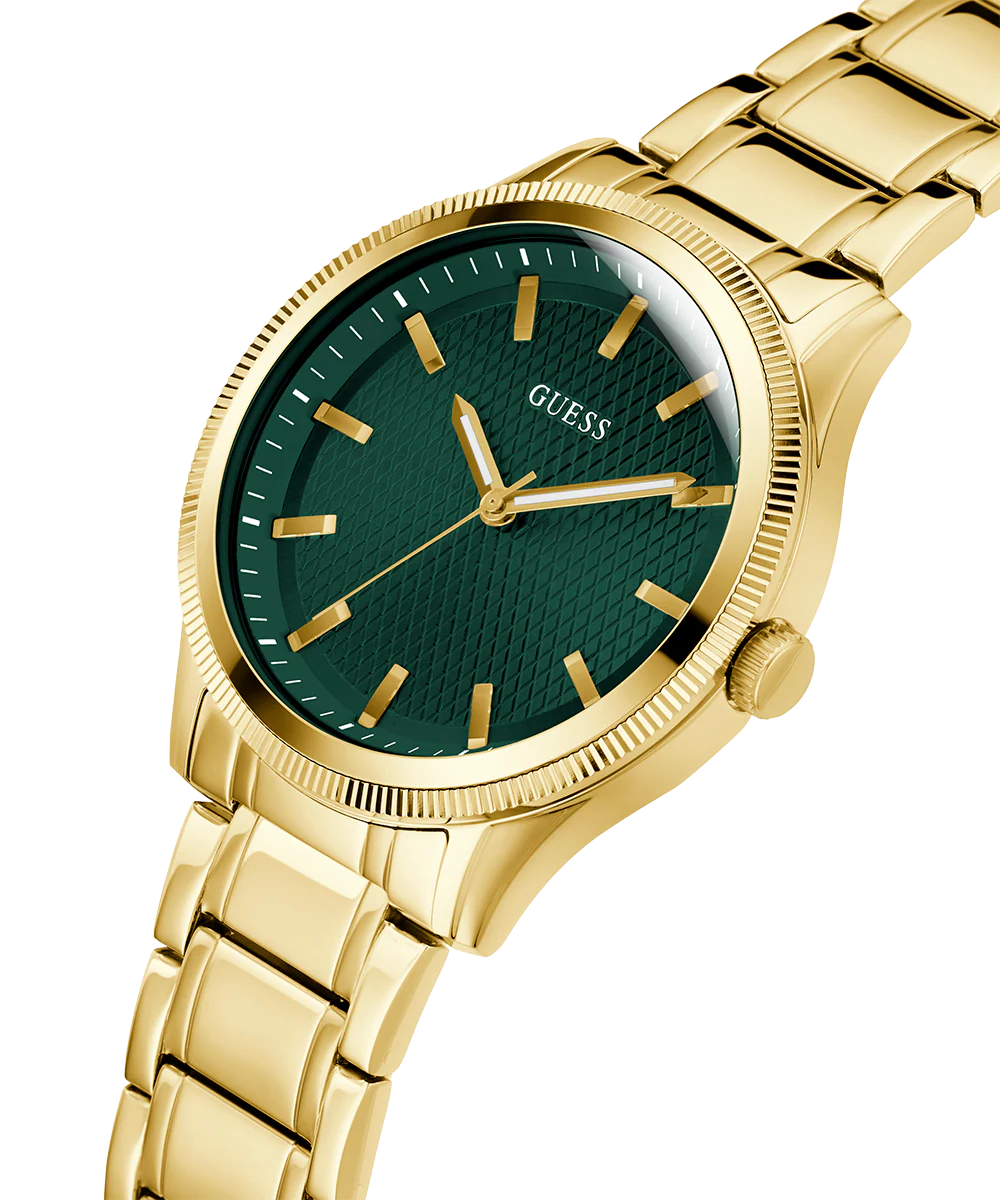 GUESS Mens Gold Tone Analog Watch