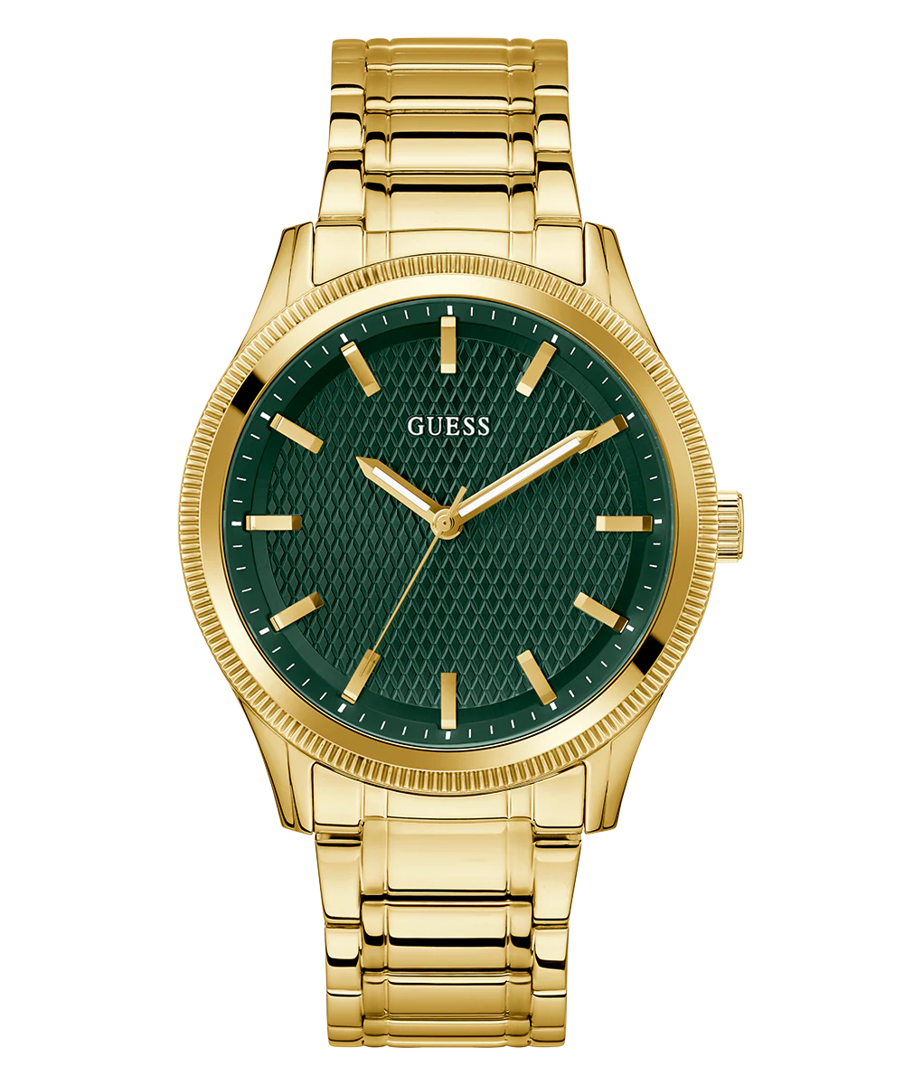 GUESS Mens Gold Tone Analog Watch