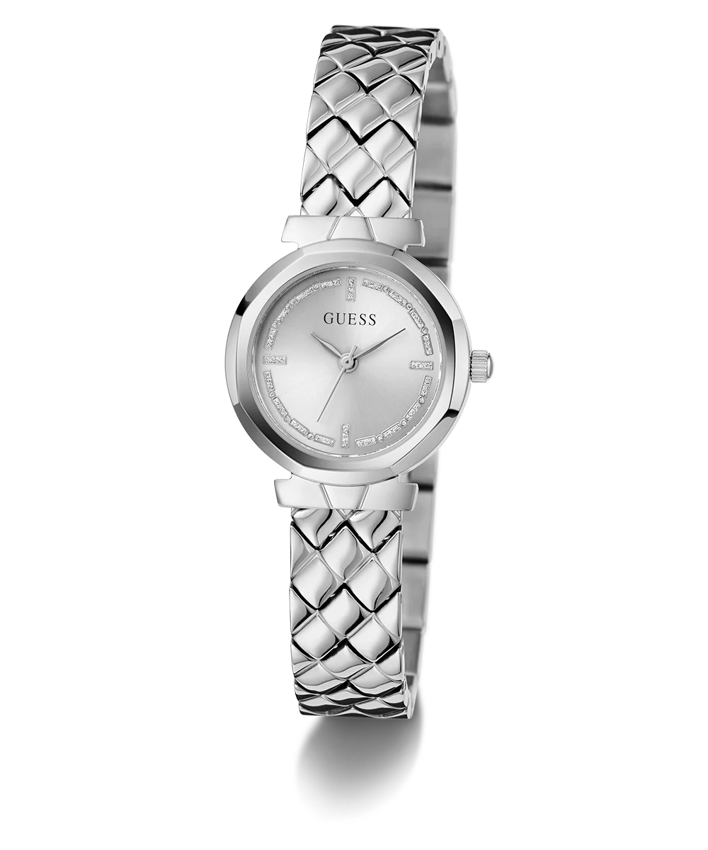 GUESS Ladies Silver Tone Analog Watch
