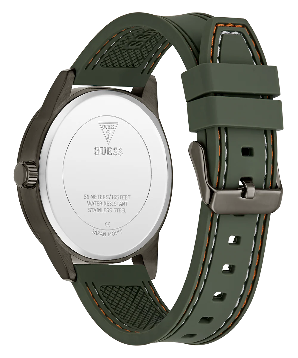 GUESS Mens Green Gunmetal Multi-function Watch