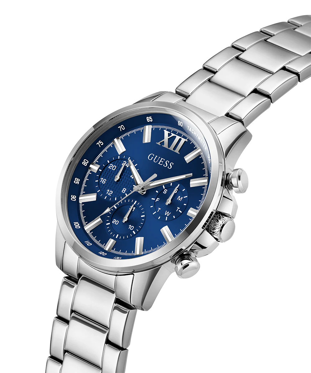 714-guess-mens-silver-tone-multi-function-watch-2.webp GUESS Mens Silver Tone Multi-function Watch