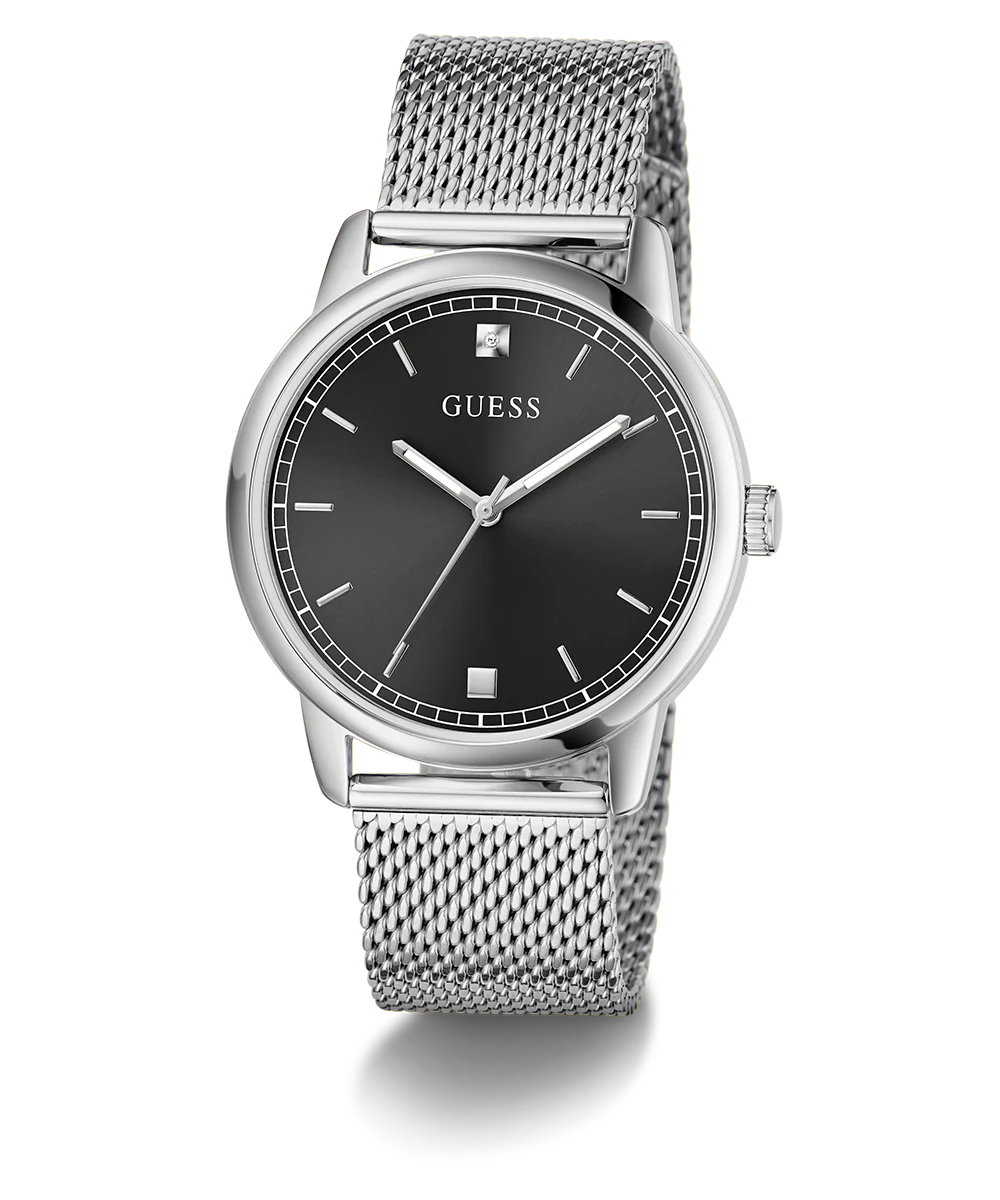 GUESS Mens Silver Tone Analog Watch
