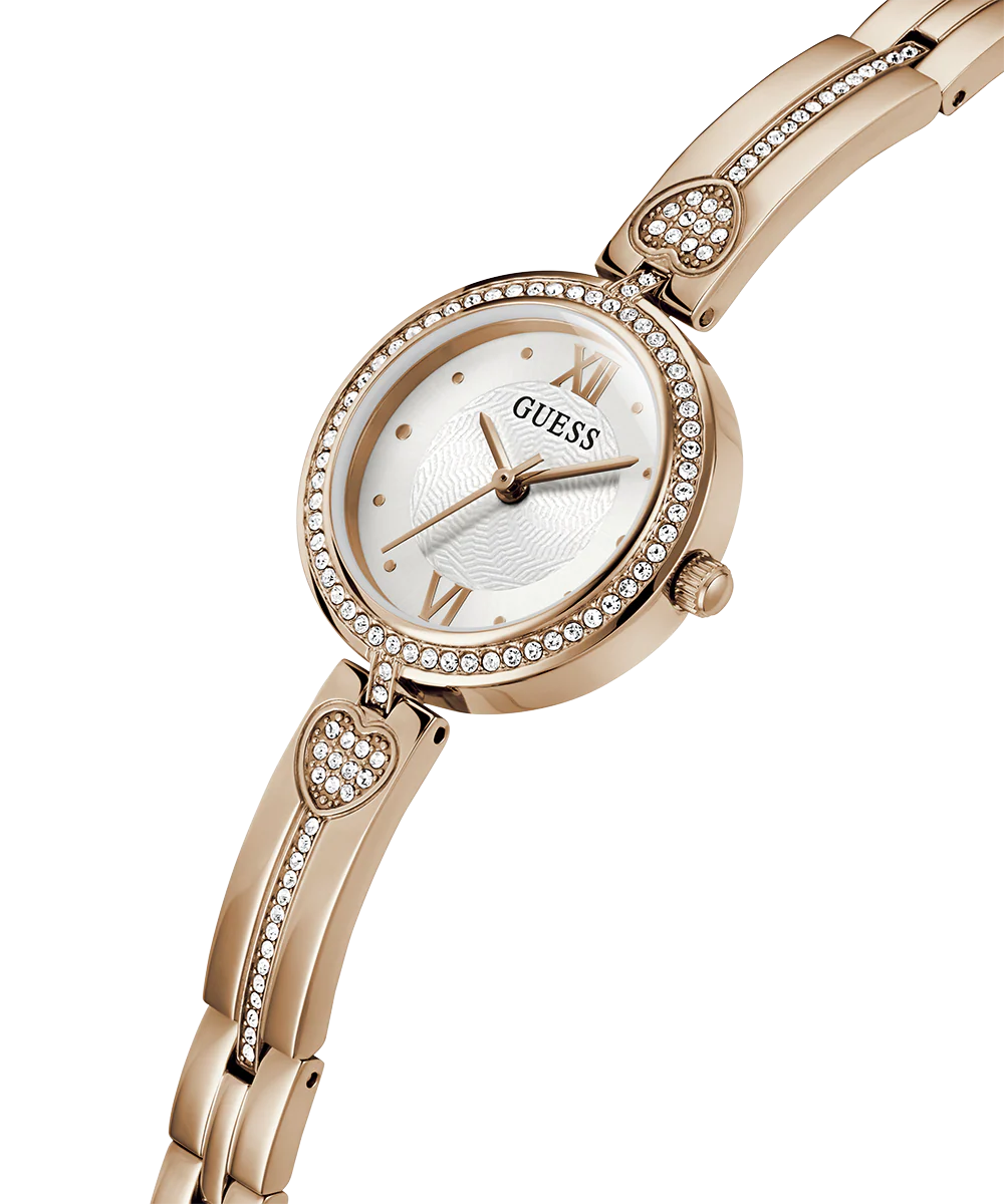 GUESS Ladies Rose Gold Tone Analog Watch