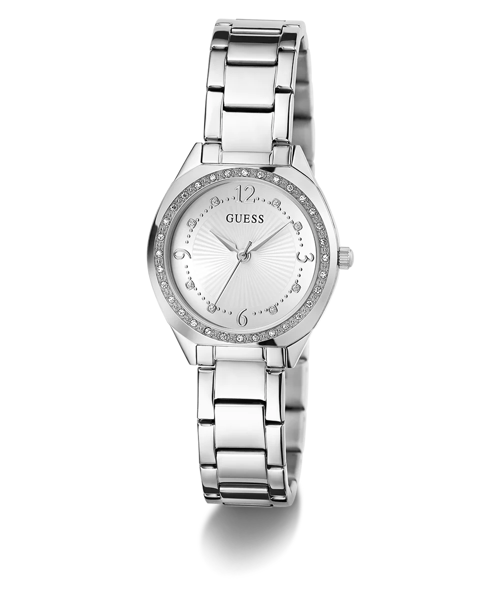 GUESS Ladies Silver Tone Analog Watch