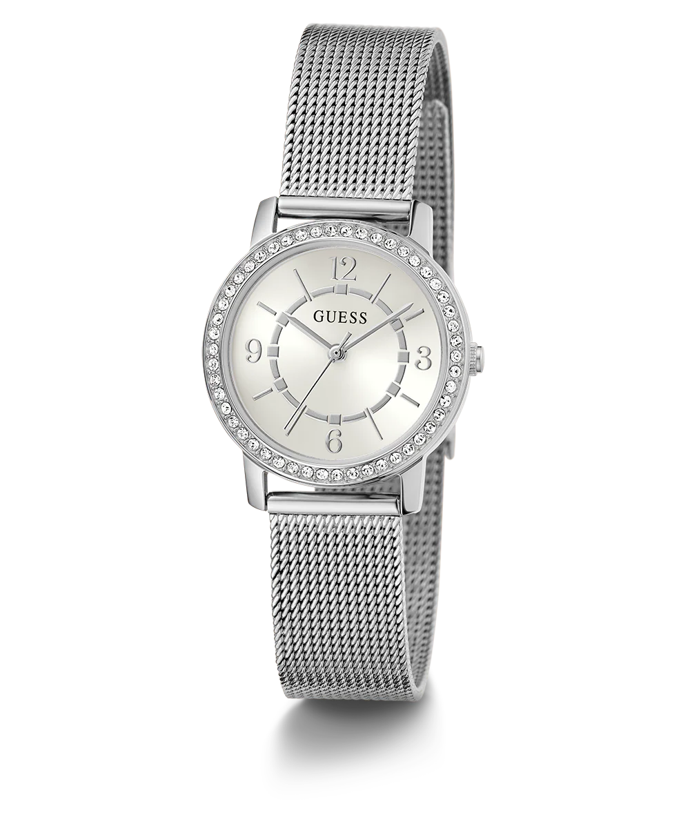 GUESS Ladies Silver Tone Analog Watch