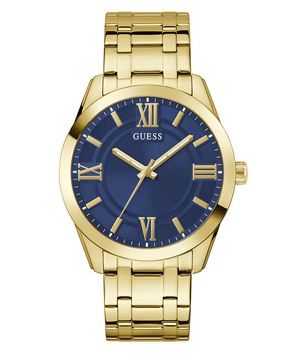 GUESS Mens Gold Tone Analog Watch