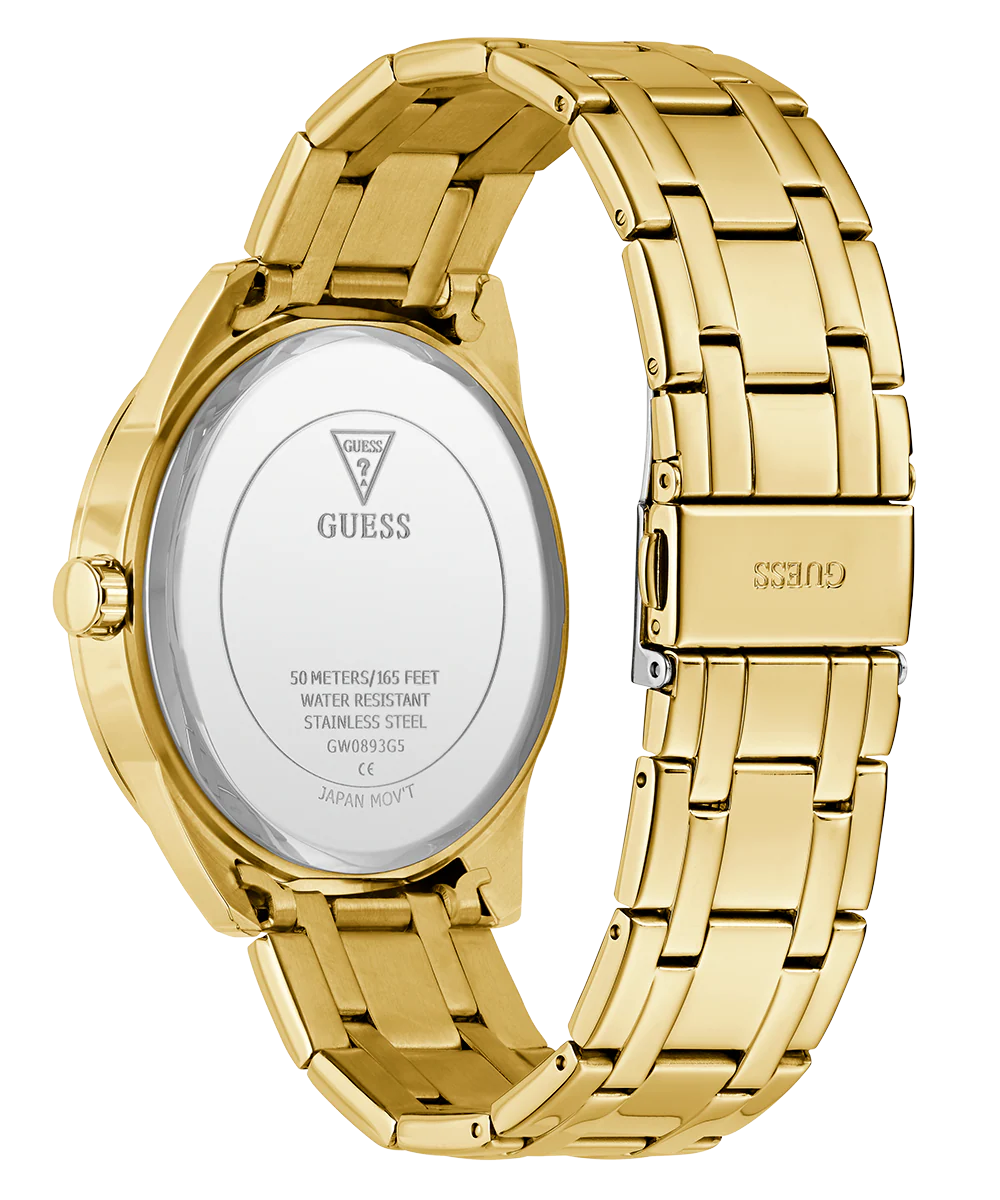 GUESS Mens Gold Tone Analog Watch