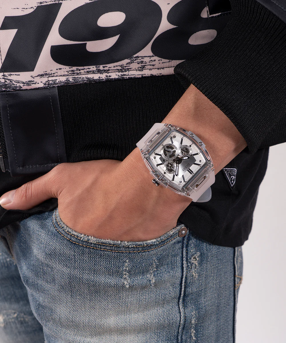 GUESS Mens Clear Multi-function Watch