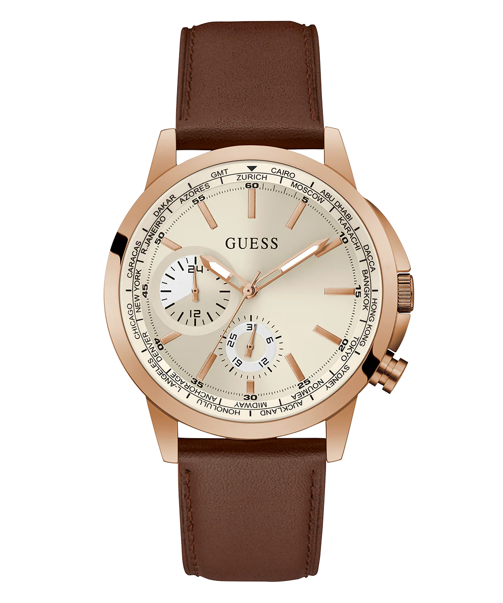 736-guess-mens-brown-rose-gold-tone-multi-function-watch-2.webp GUESS Mens Brown Rose Gold Tone Multi-function Watch