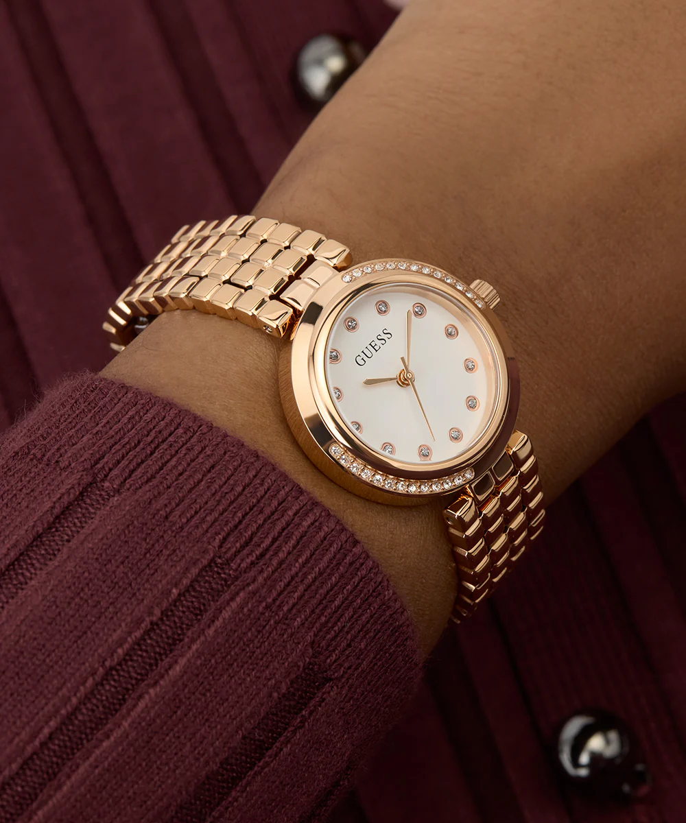 GUESS Ladies Rose Gold Tone Analog Watch
