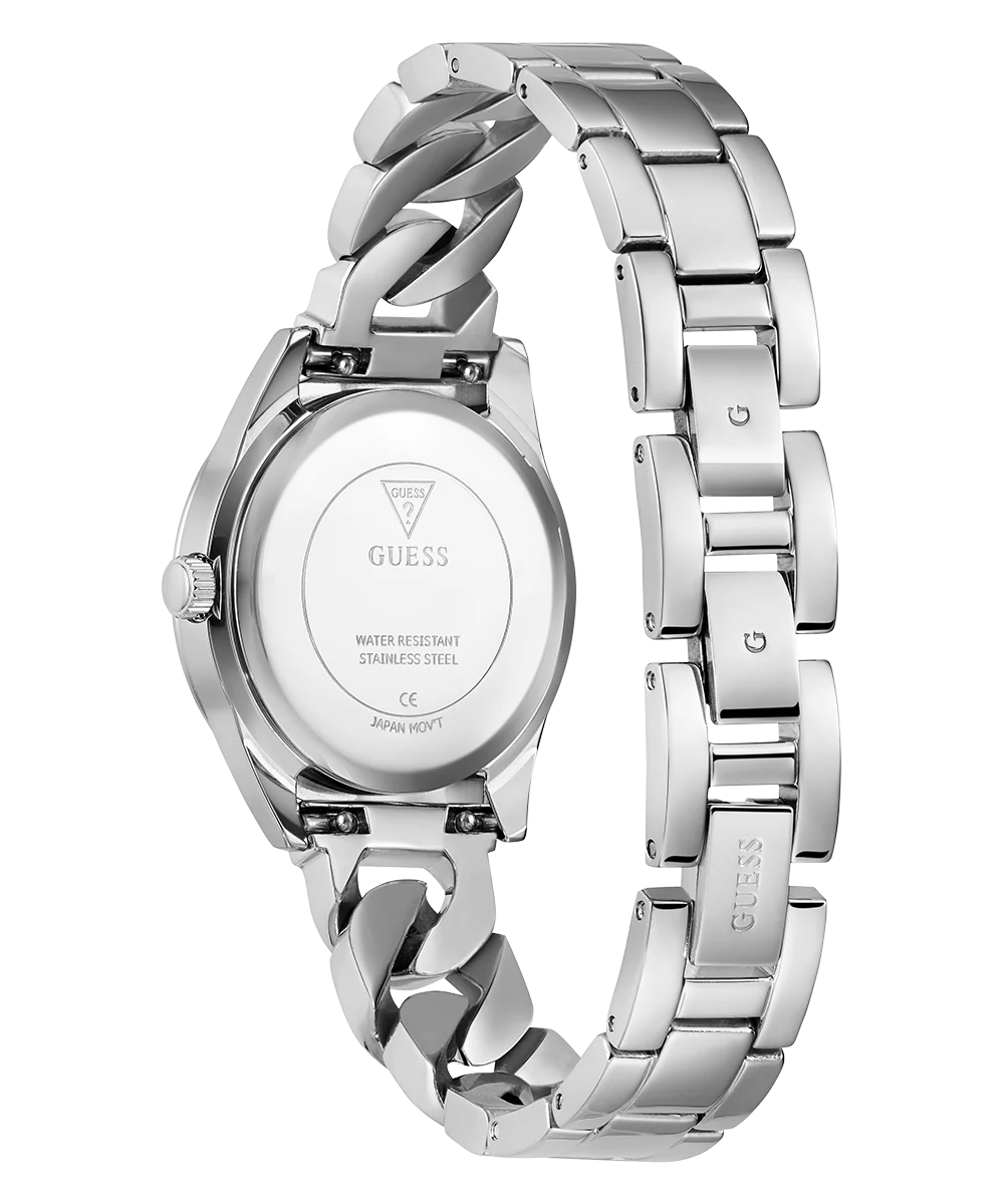 GUESS Ladies Silver Tone Analog Watch Gift Set