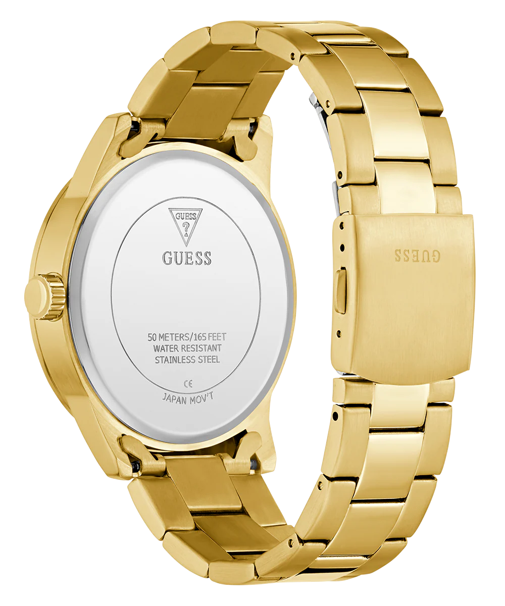 GUESS Mens Gold Tone Multi-function Watch