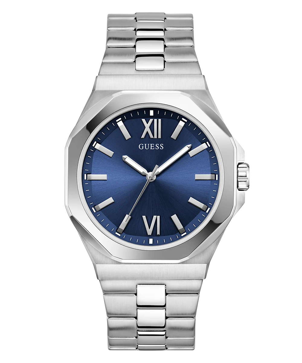 GUESS Mens Silver Tone Analog Watch