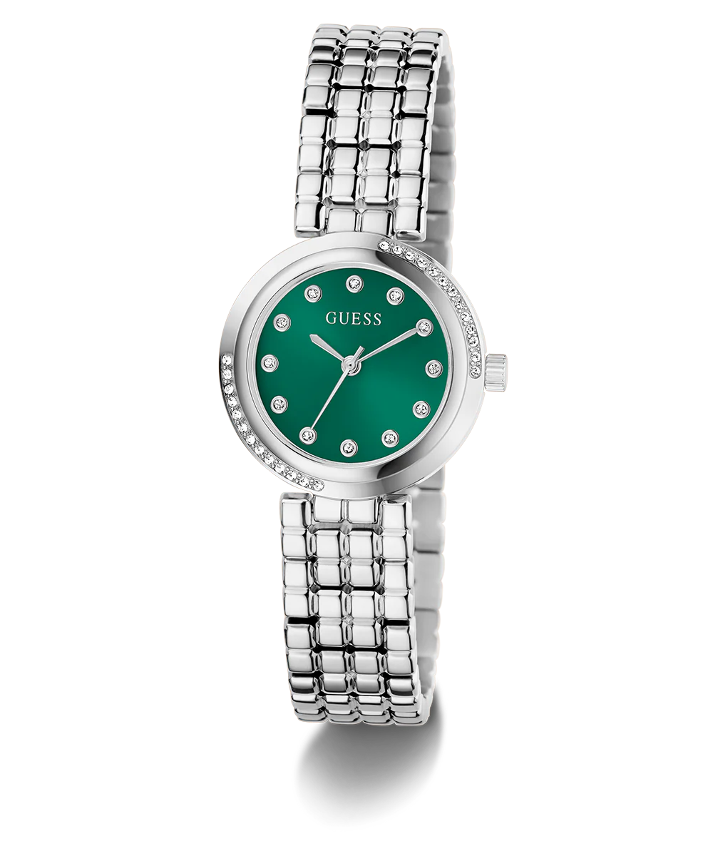 GUESS Ladies Silver Tone Analog Watch