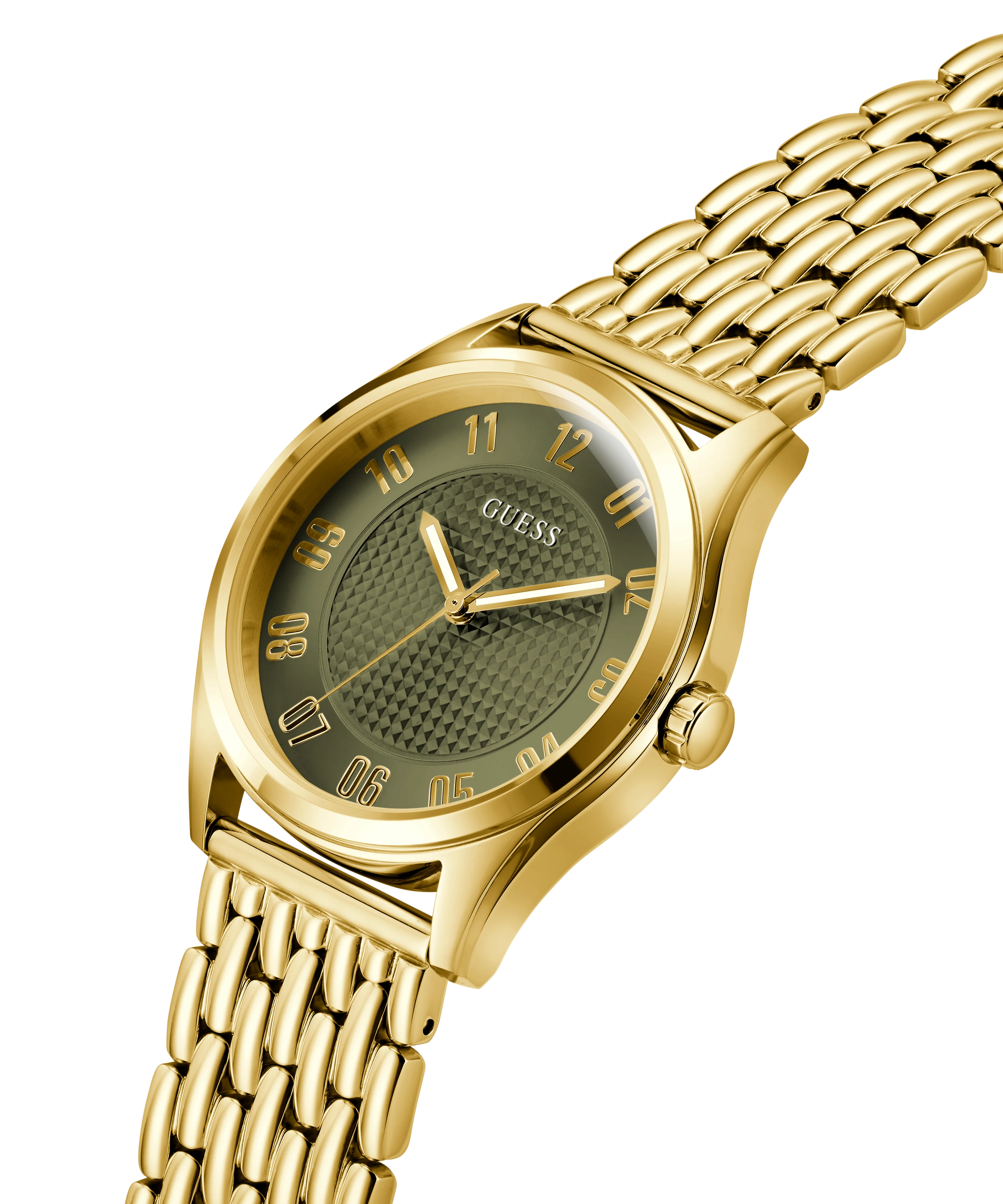 GUESS Mens Gold Tone Analog Watch