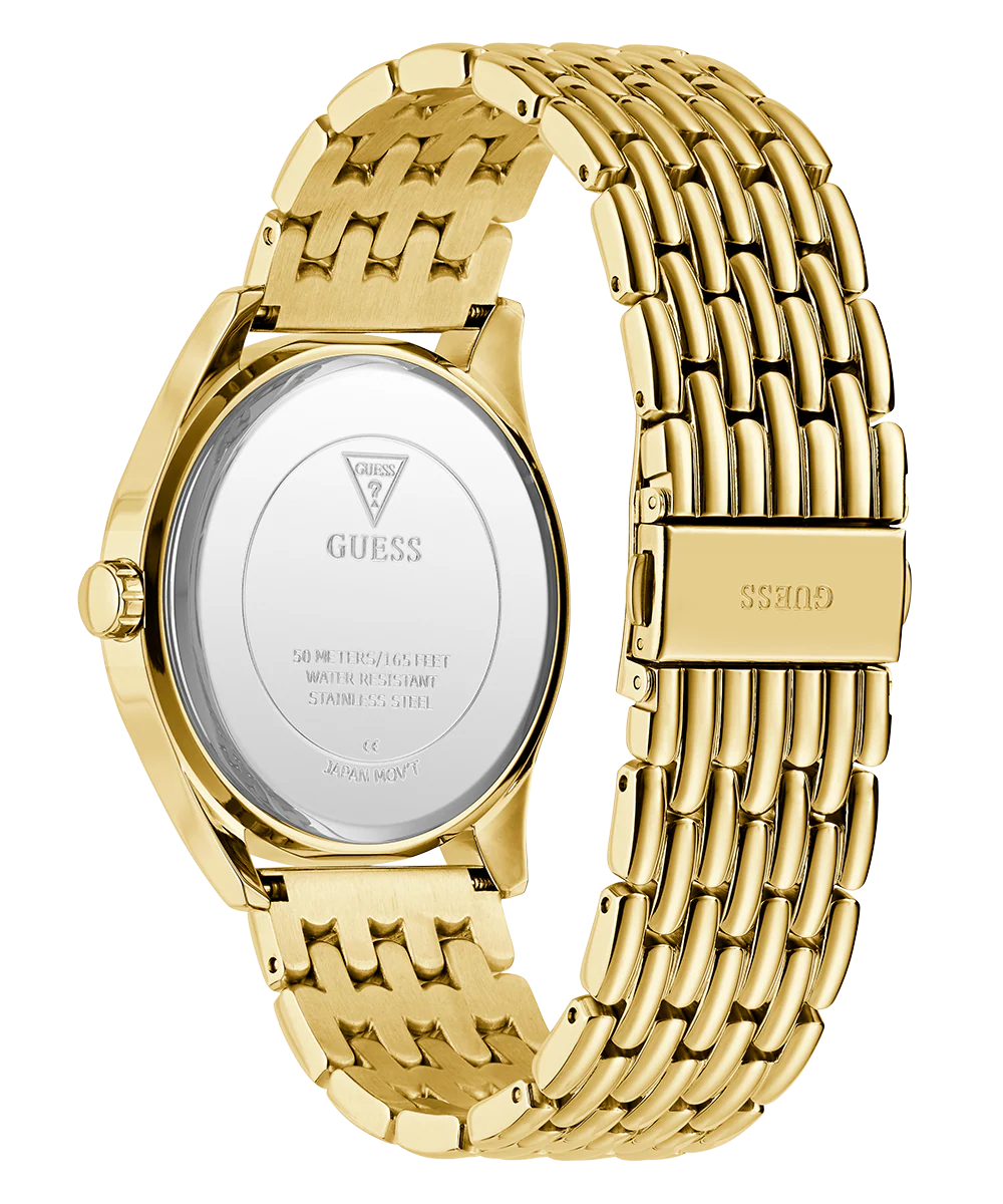 GUESS Mens Gold Tone Analog Watch