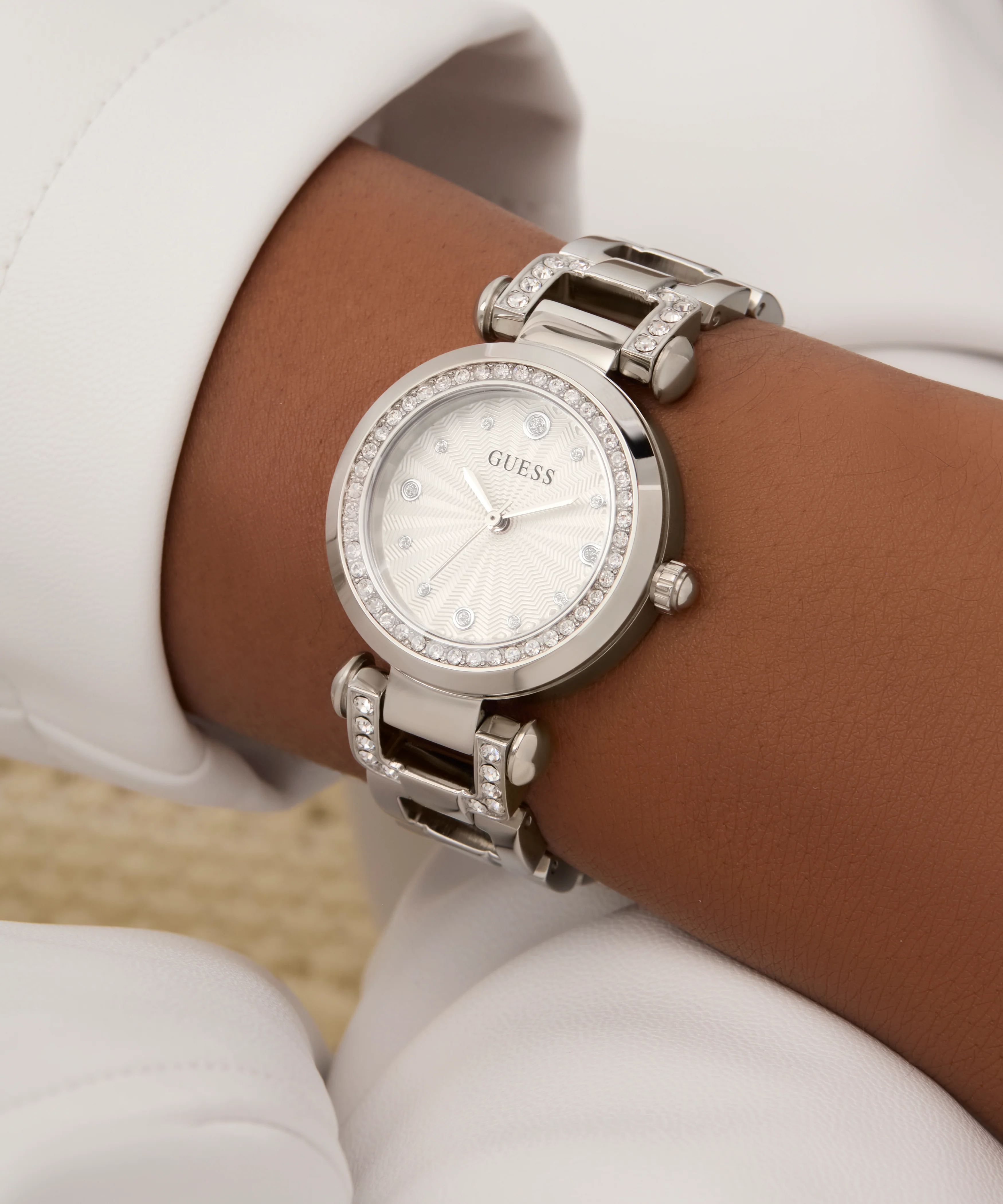GUESS Ginger Ladies Silver Tone Analog Watch