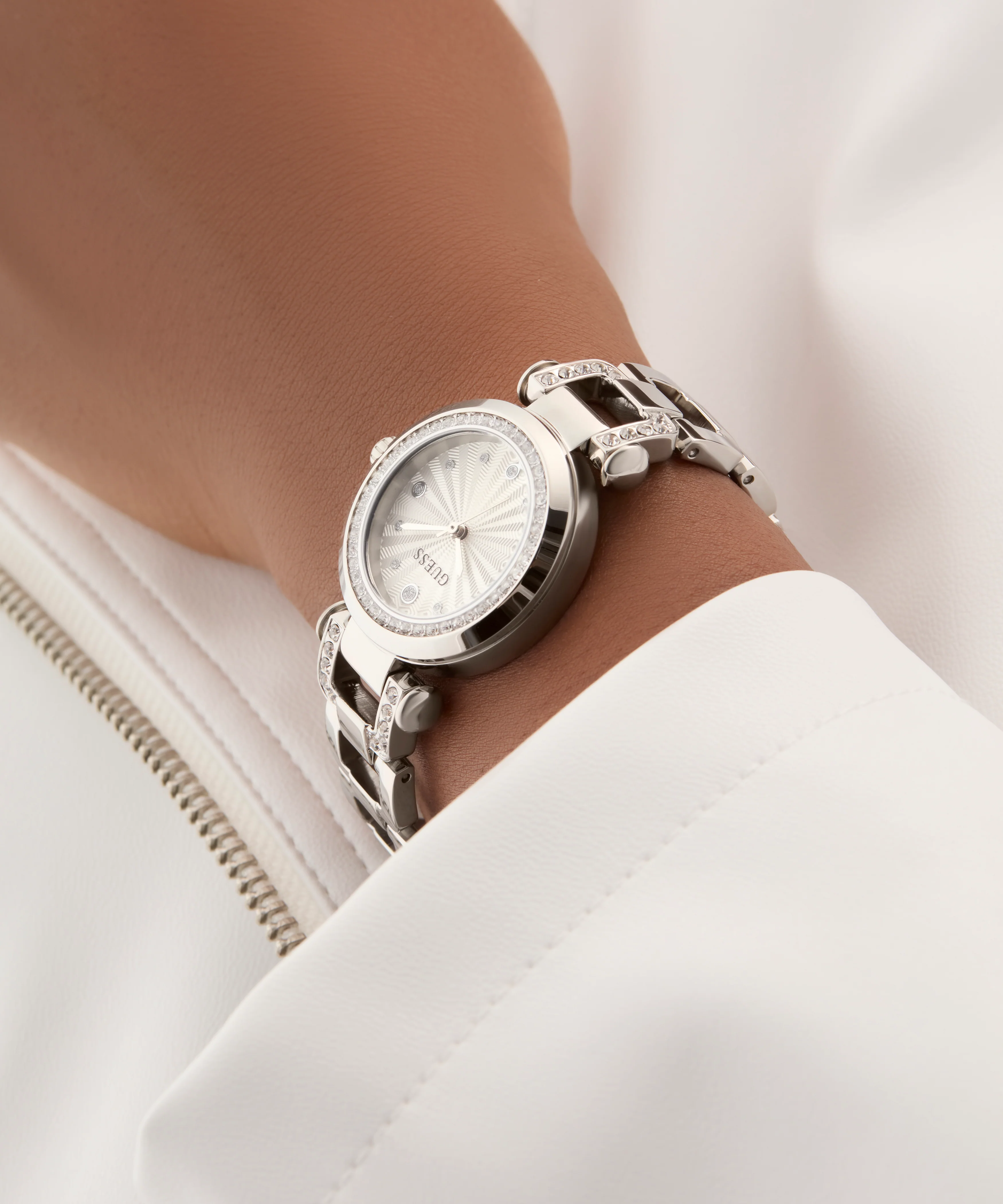 GUESS Ginger Ladies Silver Tone Analog Watch