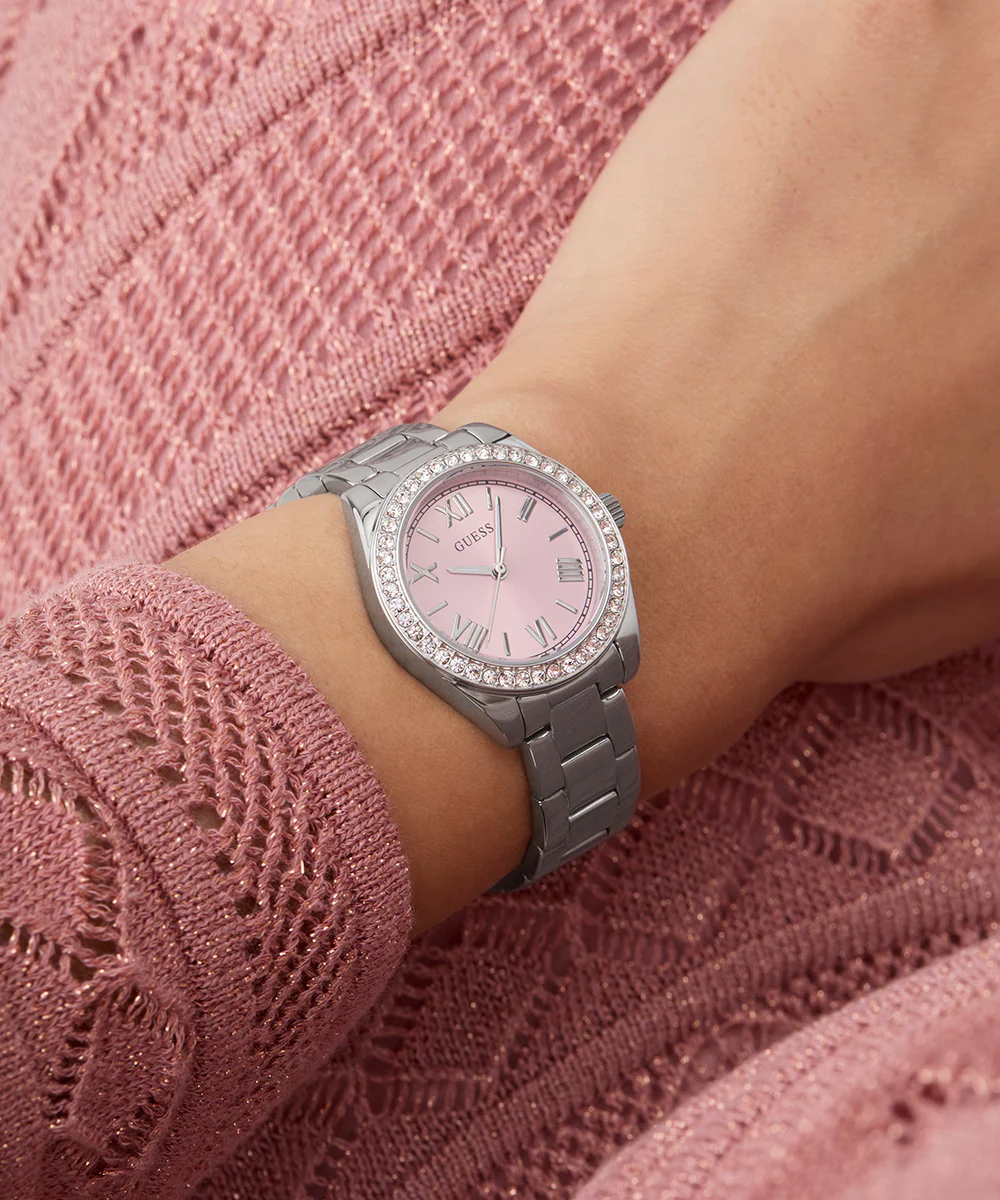 GUESS Mini Luna Ladies Silver Tone Analog Watch