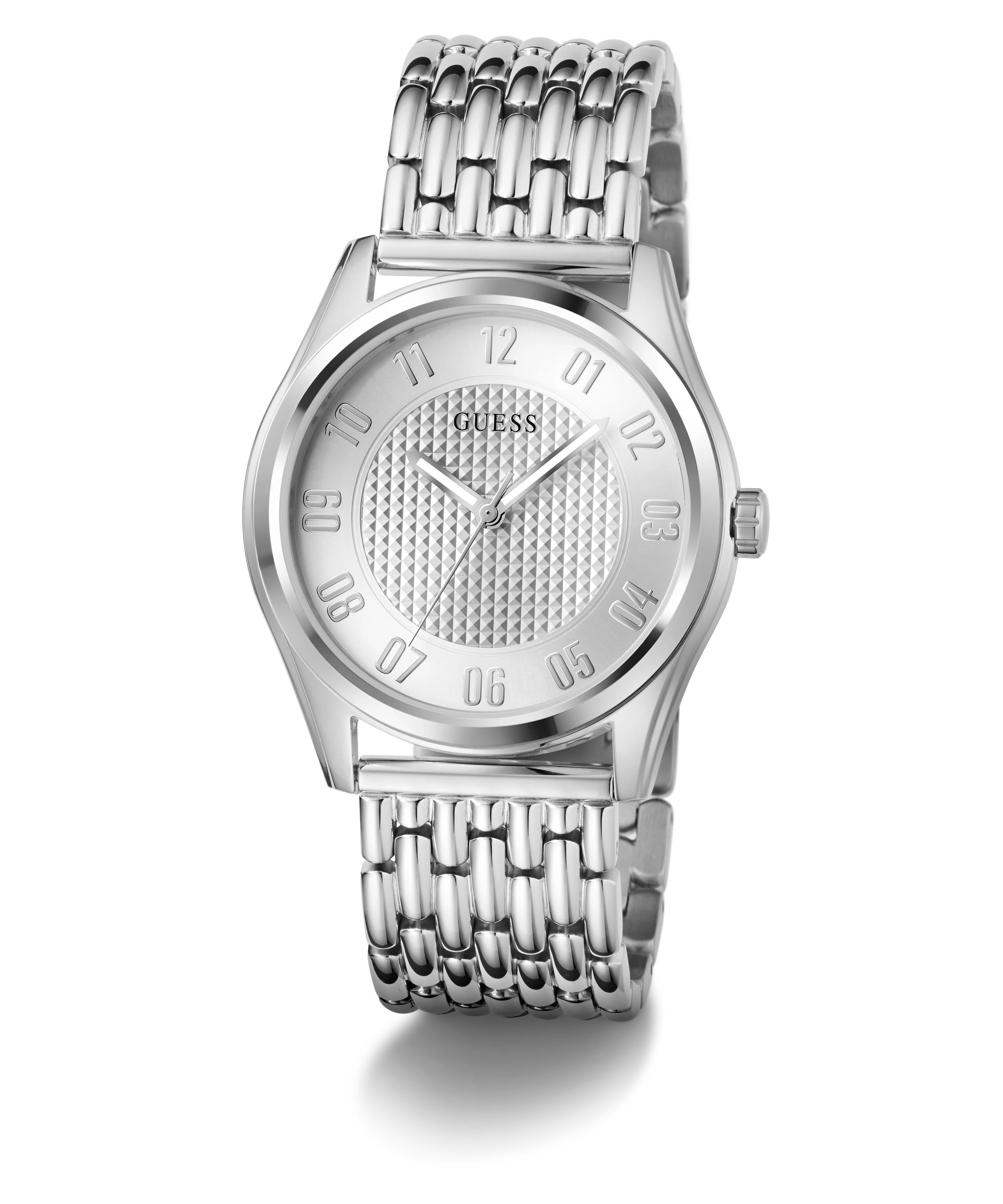 GUESS Mens Silver Tone Analog Watch