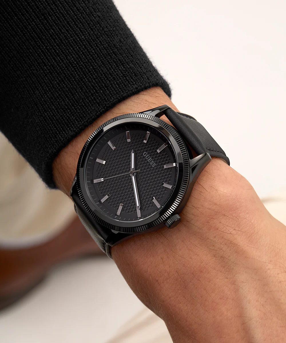 GUESS Mens Black Analog Watch