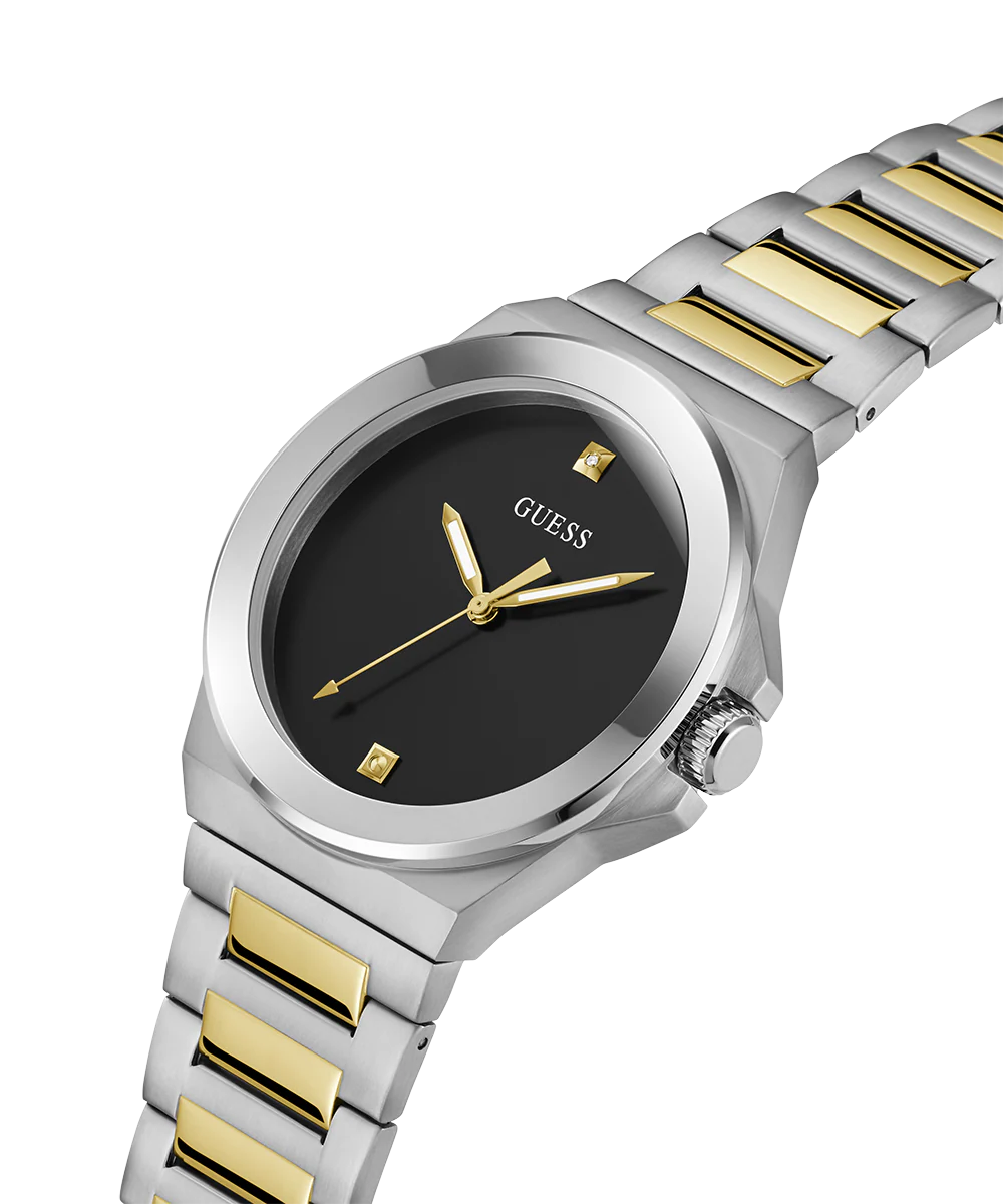 GUESS Mens 2-Tone Silver Tone Analog Watch