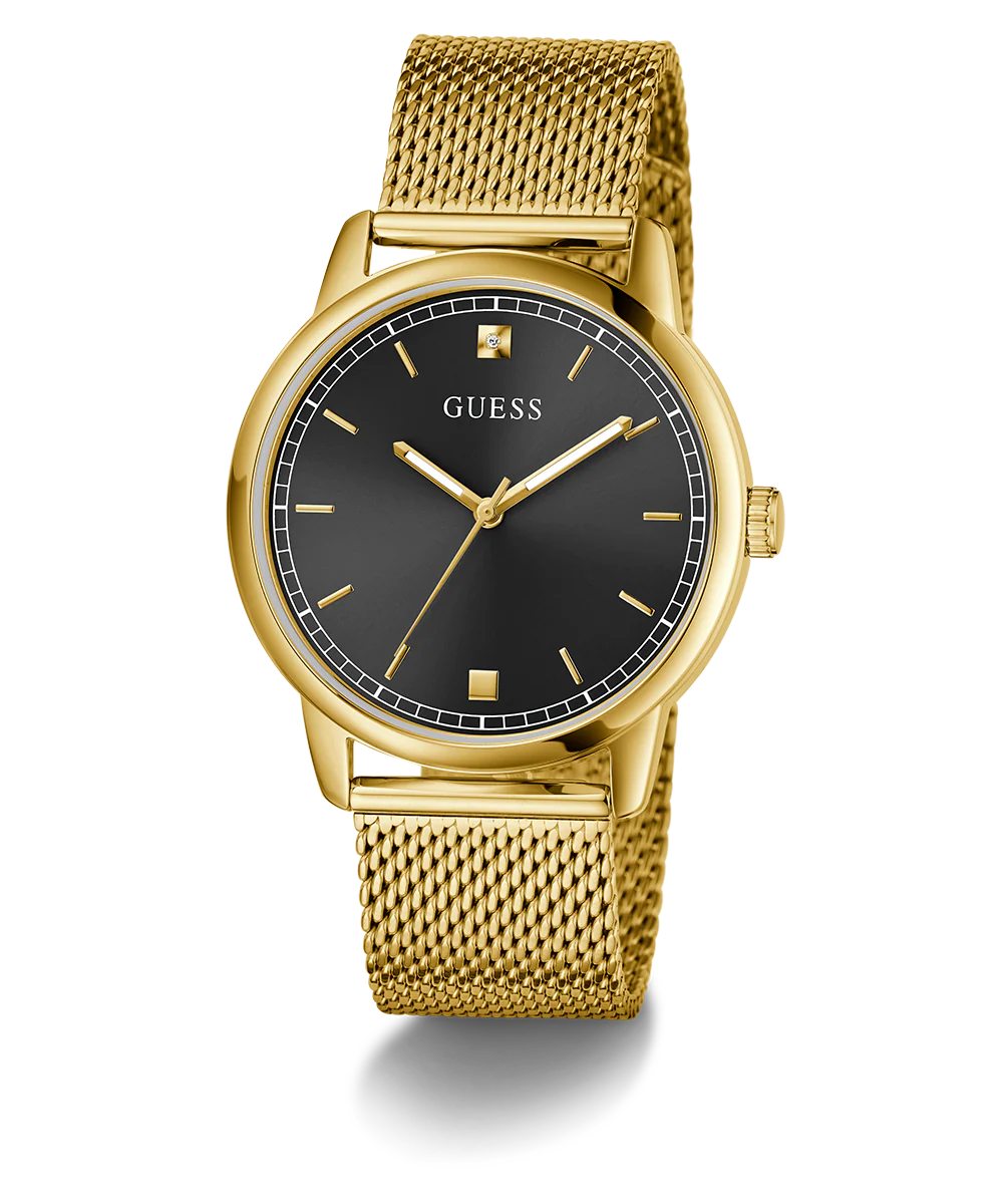 GUESS Mens Gold Tone Analog Watch