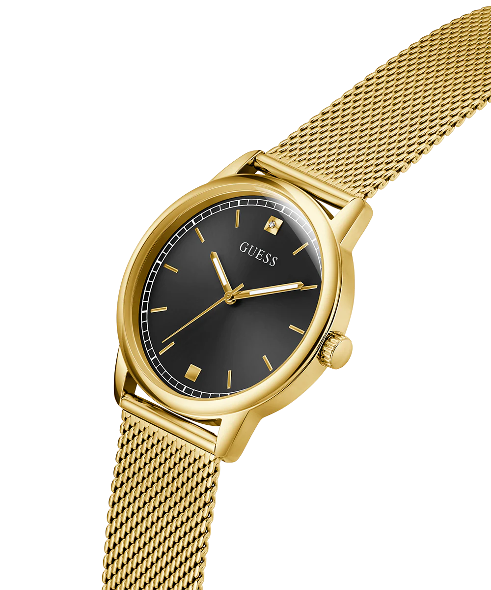 GUESS Mens Gold Tone Analog Watch