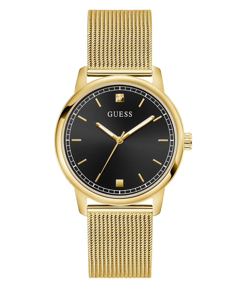 GUESS Mens Gold Tone Analog Watch