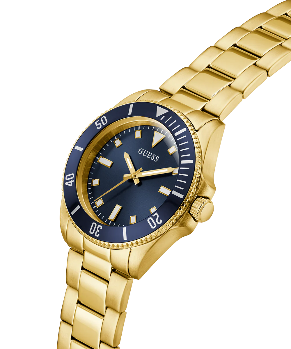 GUESS Mens Gold Tone Analog Watch