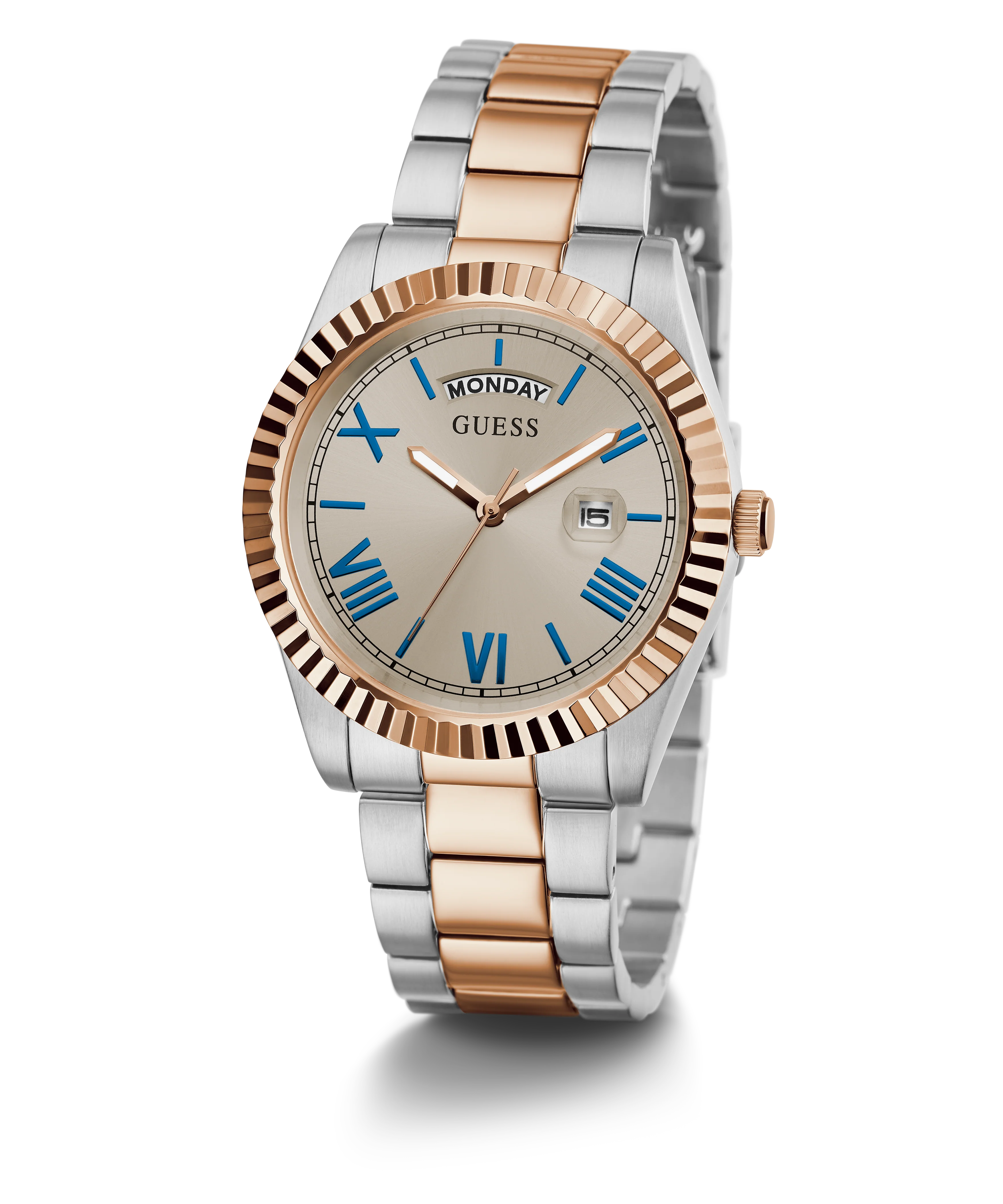 GUESS Mens 2-Tone Day/Date Watch