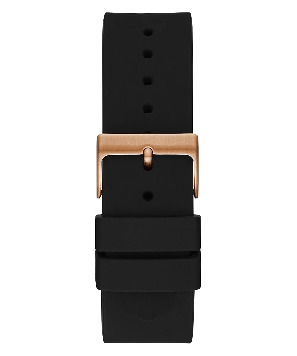 GUESS Mens Black Rose Gold Tone Chronograph Watch