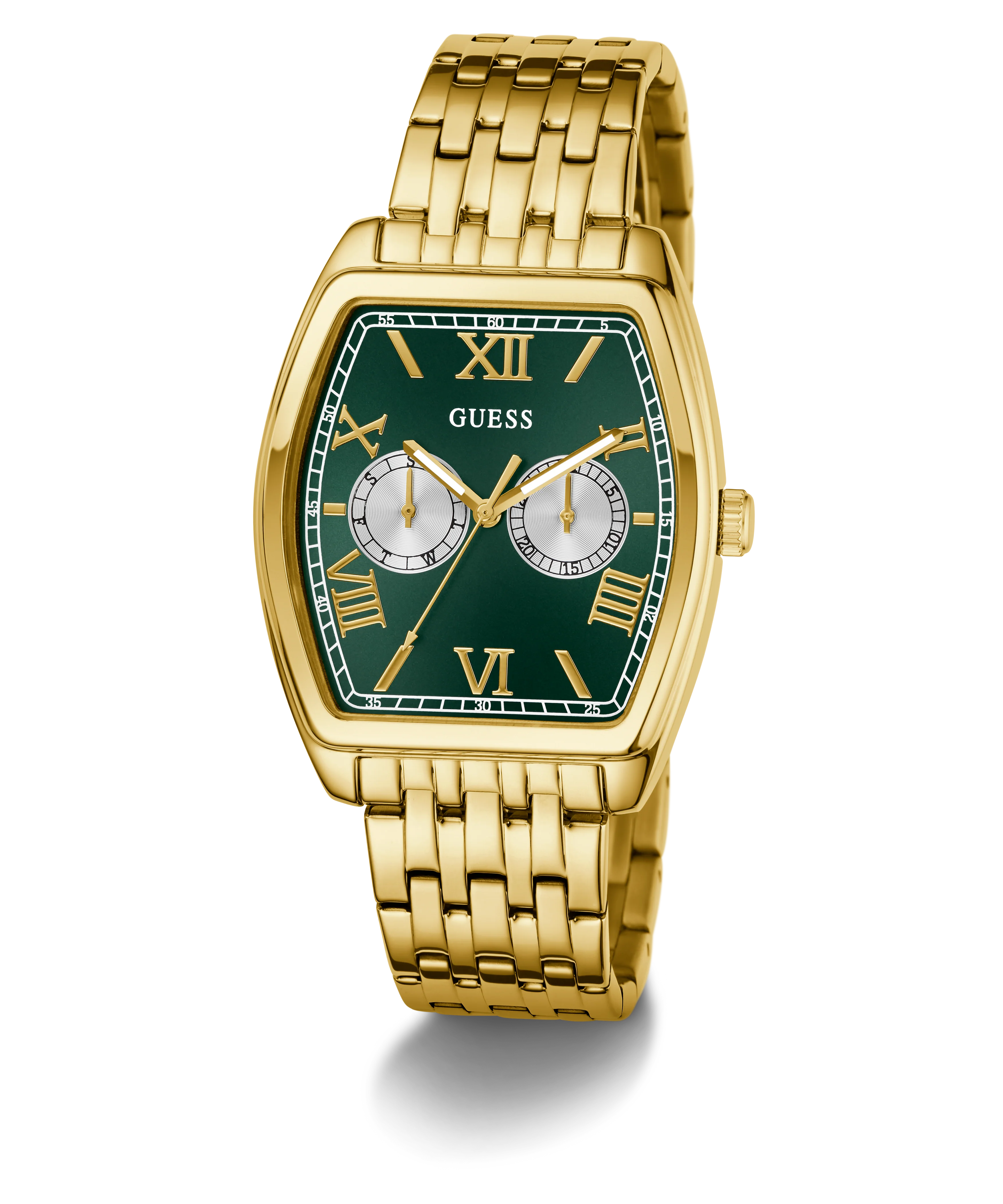 GUESS Mens Gold Tone Multi-function Watch